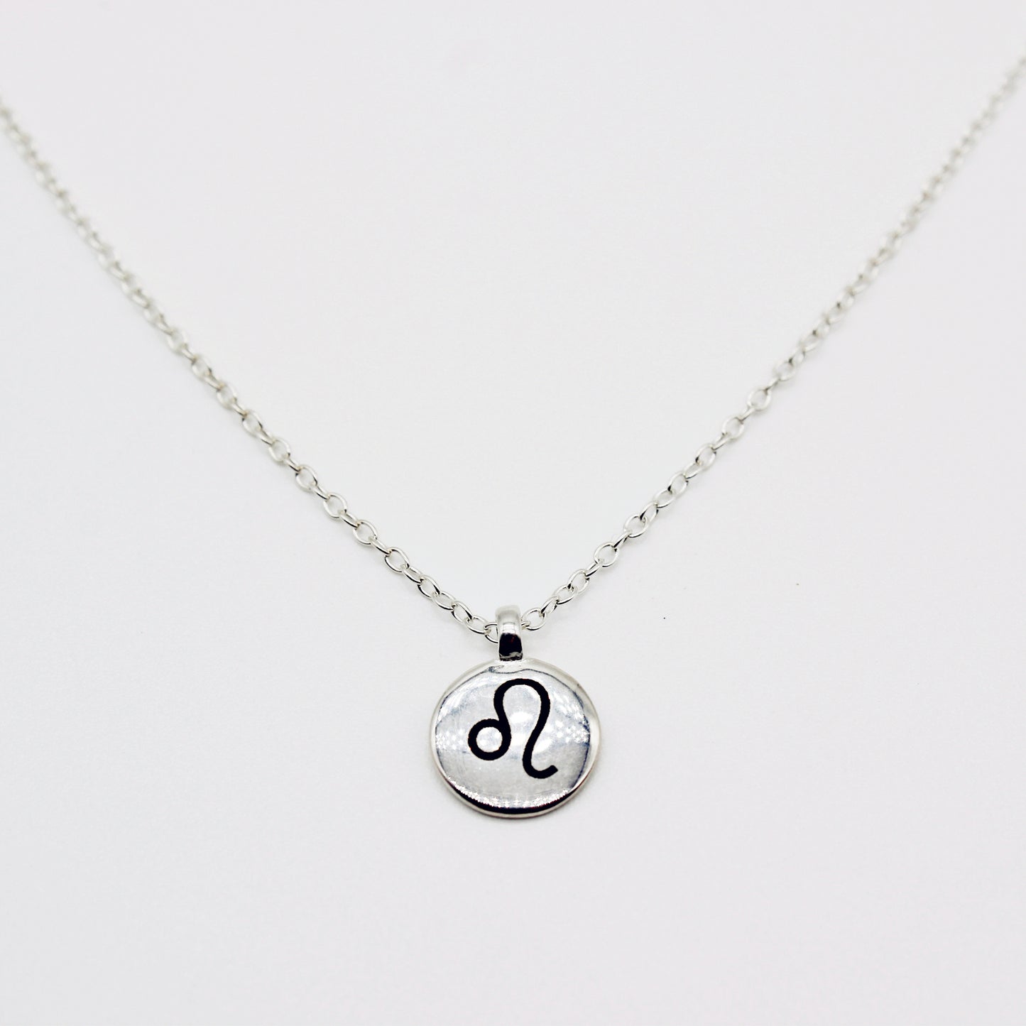 Personalised 925 Sterling Silver Star Sign Disc Dainty Necklace