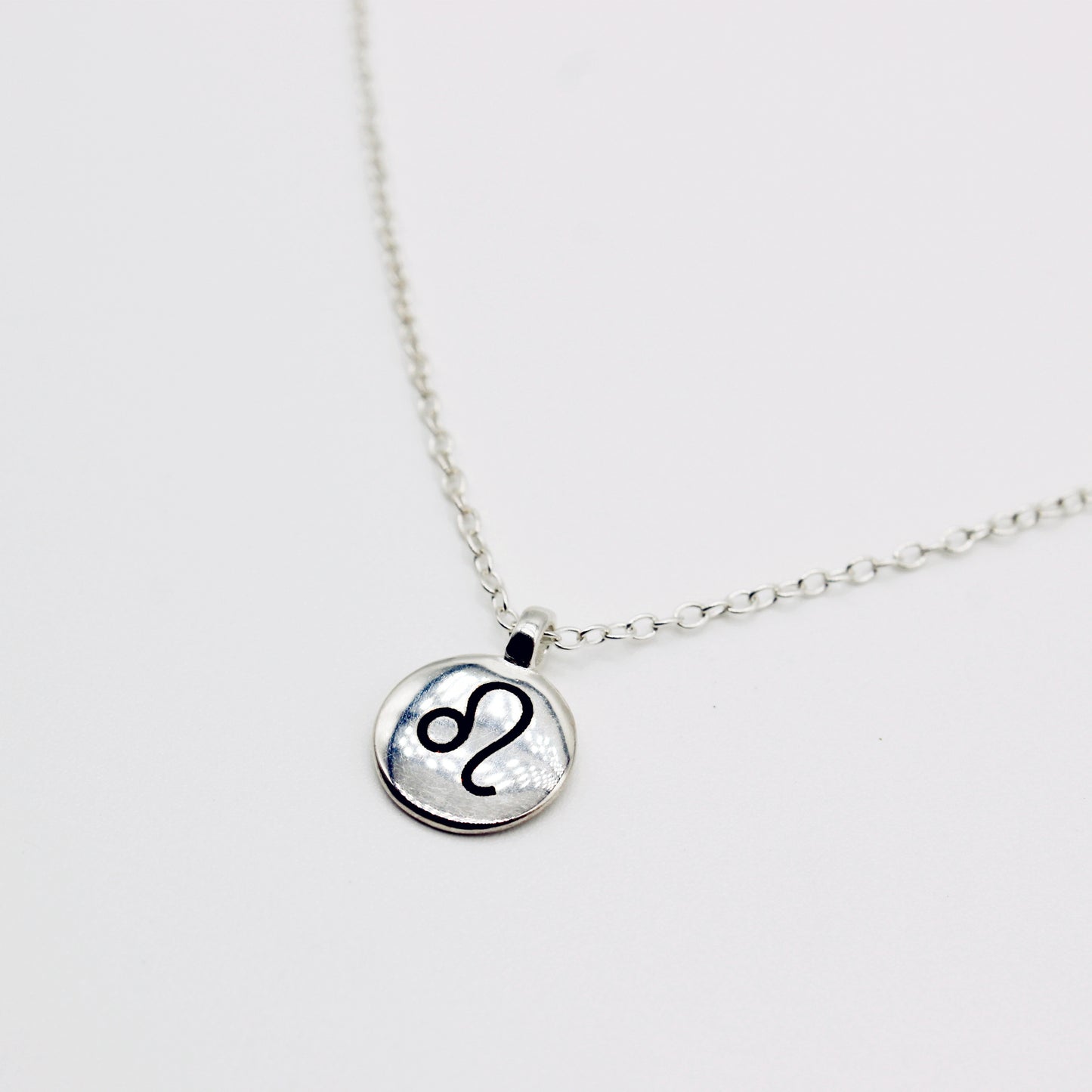 Personalised 925 Sterling Silver Star Sign Disc Dainty Necklace