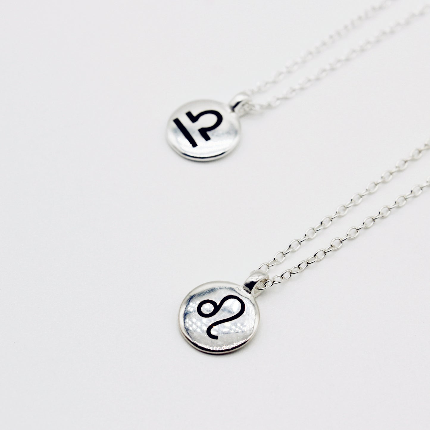 Personalised 925 Sterling Silver Star Sign Disc Dainty Necklace