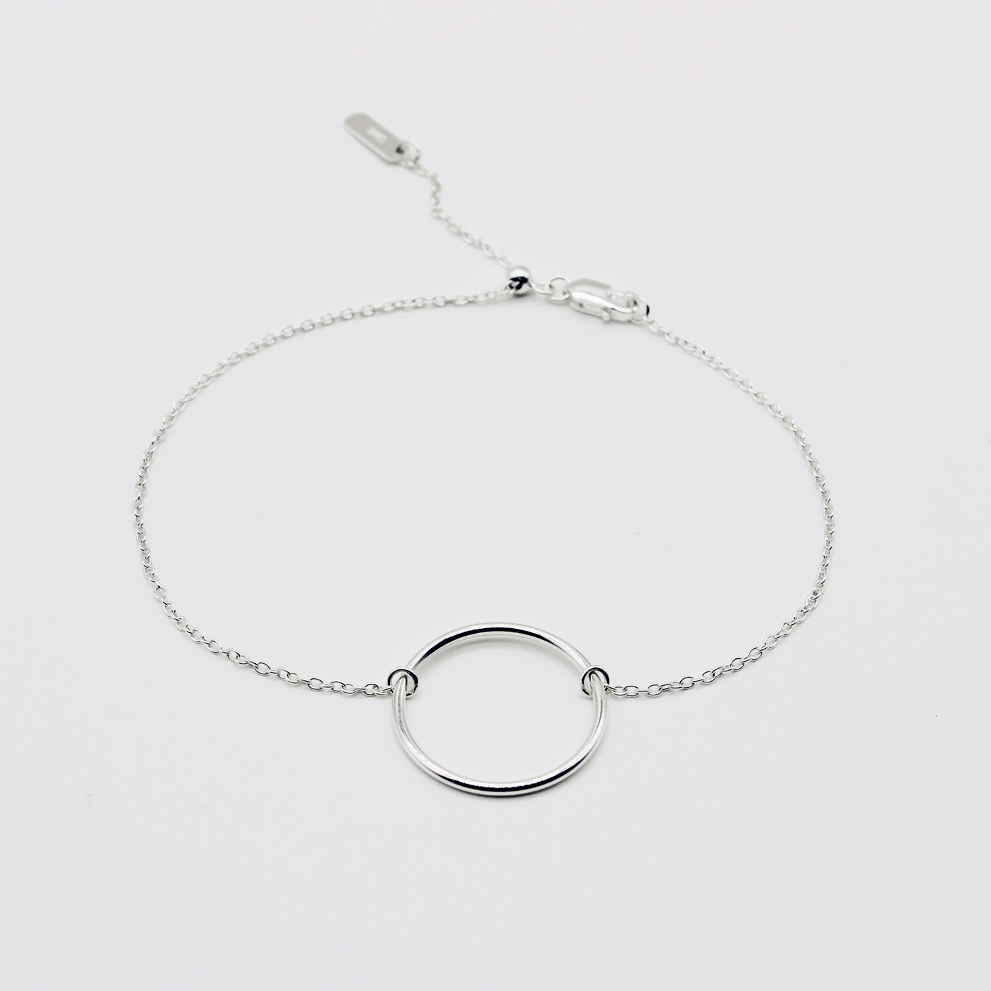 Sterling Silver Circle Adjustable Bracelet