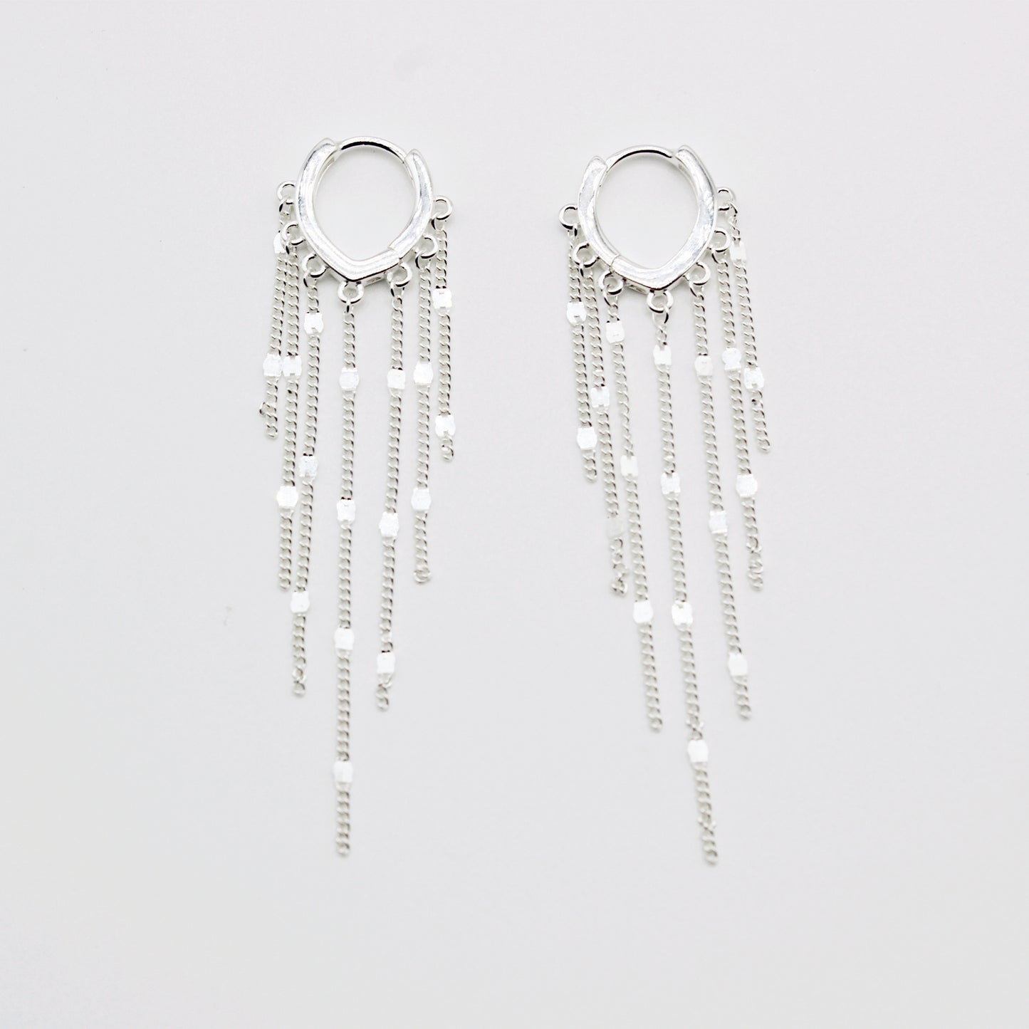 Sterling Silver Fringe Tassel Earrings