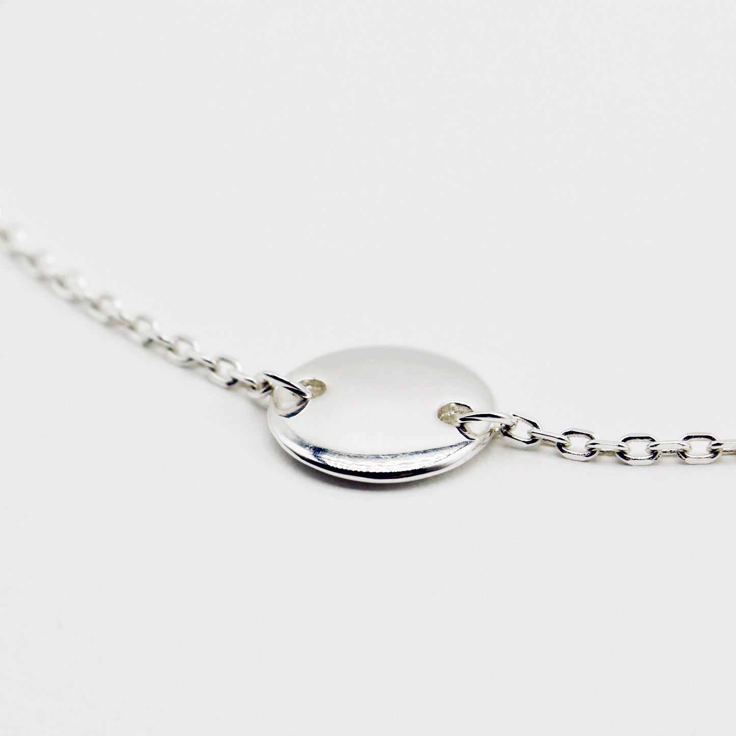 925 Sterling Silver Disc Adjustable Bracelet 20cm