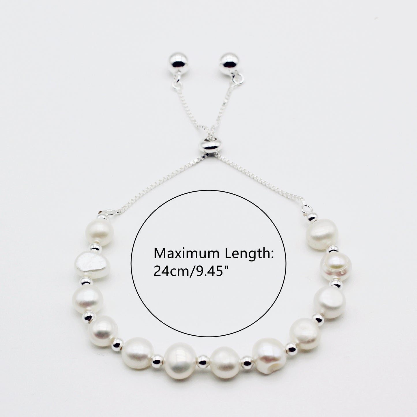 White Freshwater Pearl Slider Bracelet