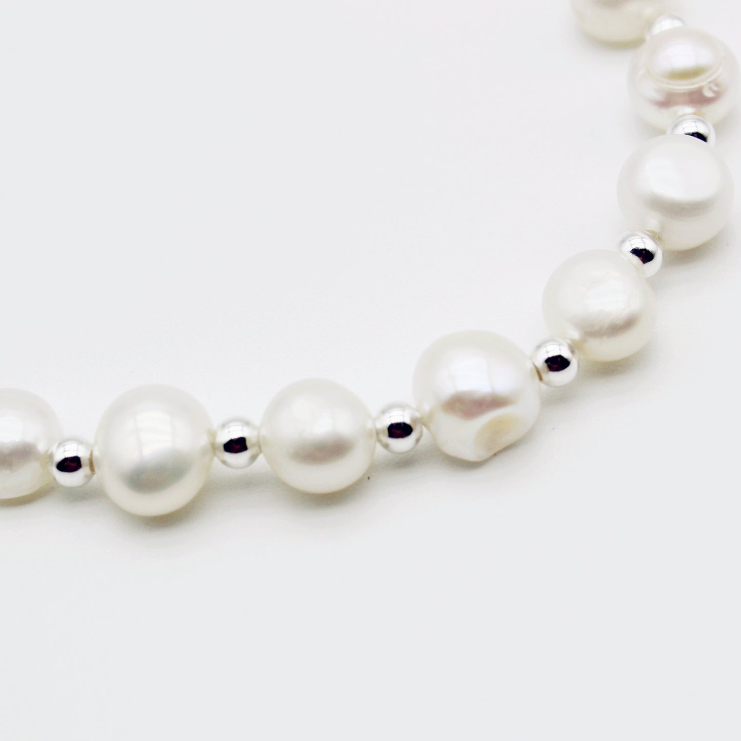 White Freshwater Pearl Slider Bracelet