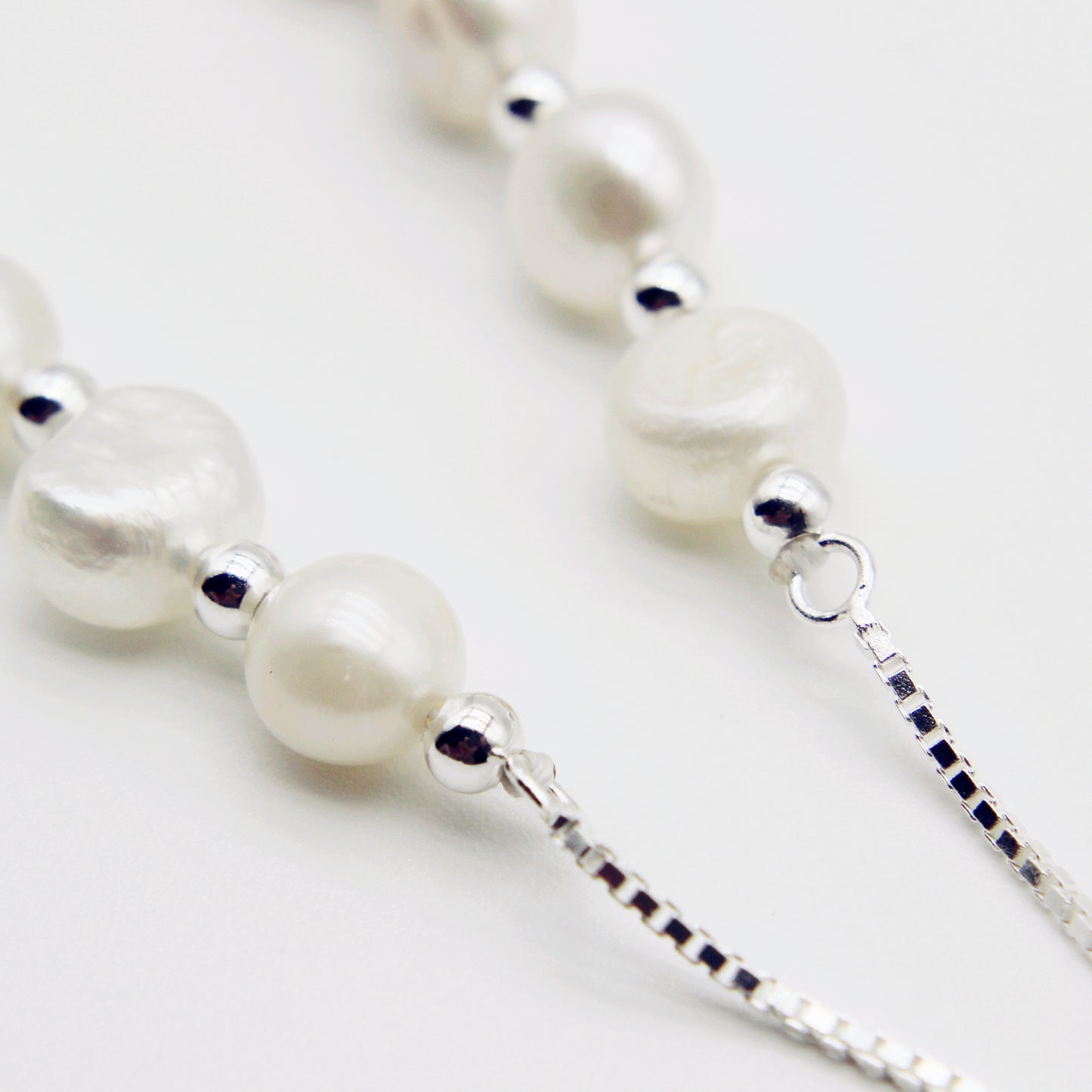 White Freshwater Pearl Slider Bracelet