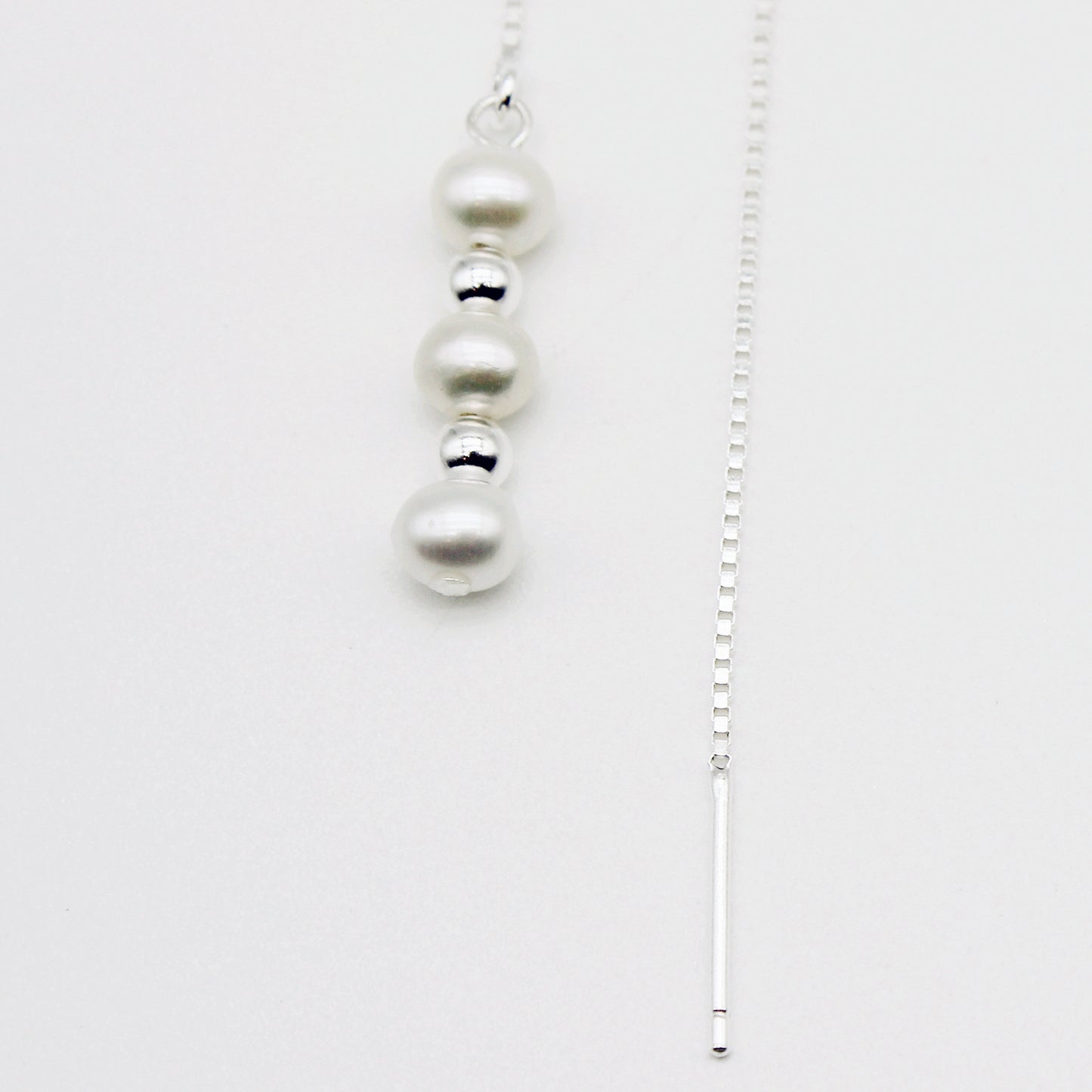 Sterling Silver Freshwater Pearl Threader Earrings