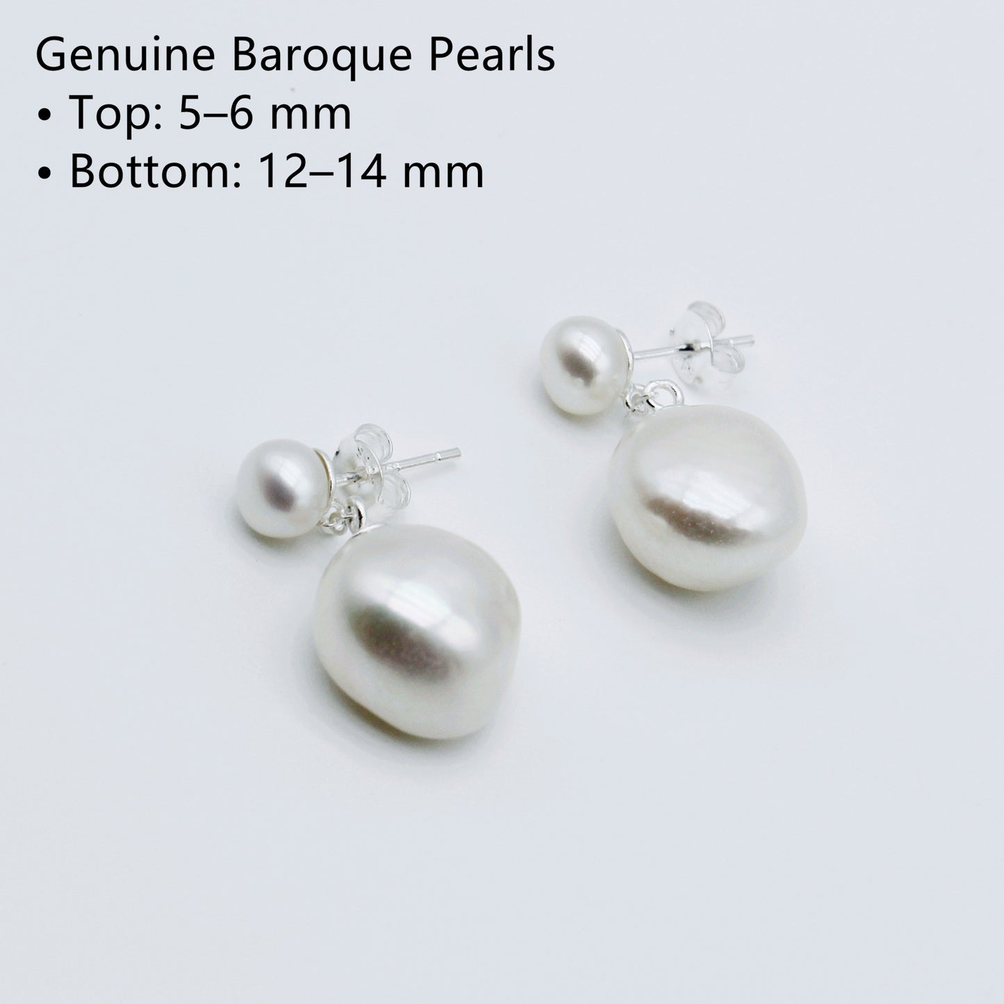 Sterling Silver Real Baroque Pearl Dangle Earrings