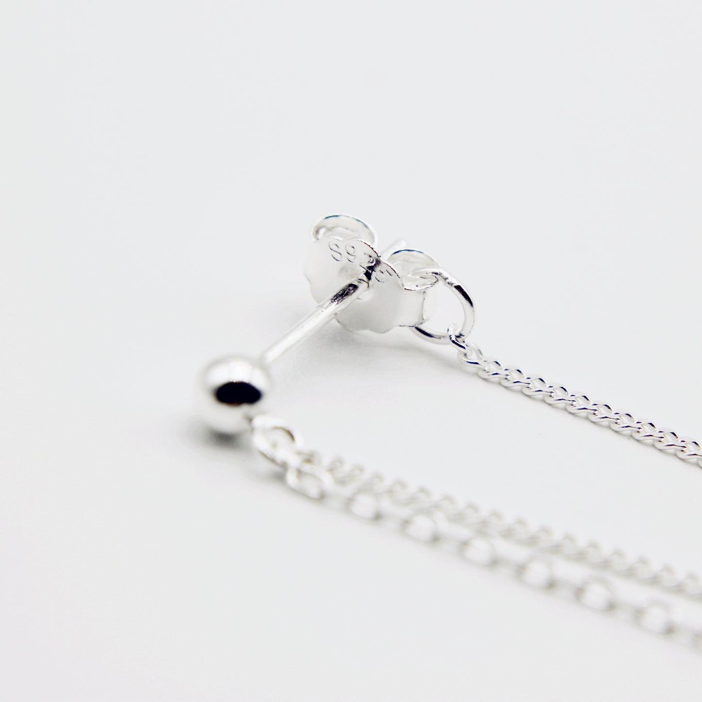 Sterling Silver Double Chain Drape Earrings