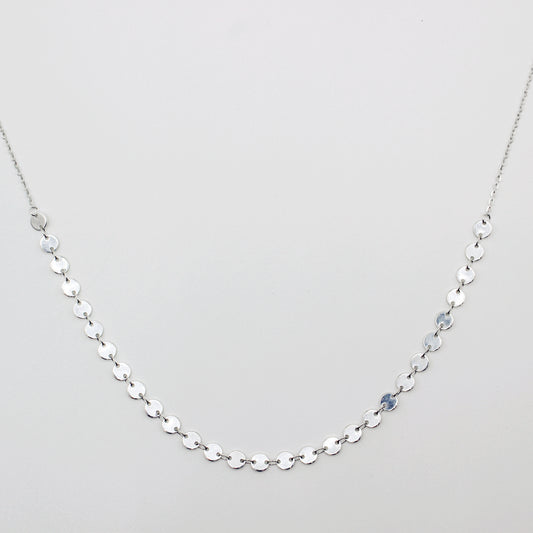 Sterling Silver Linked Disc Chain Necklace