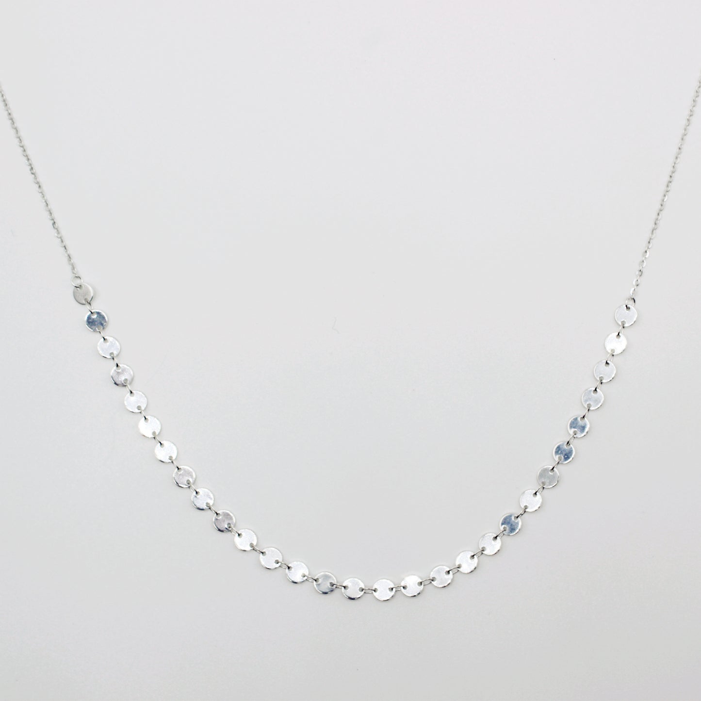 Sterling Silver Double Disc Chain Stacking Necklace Set