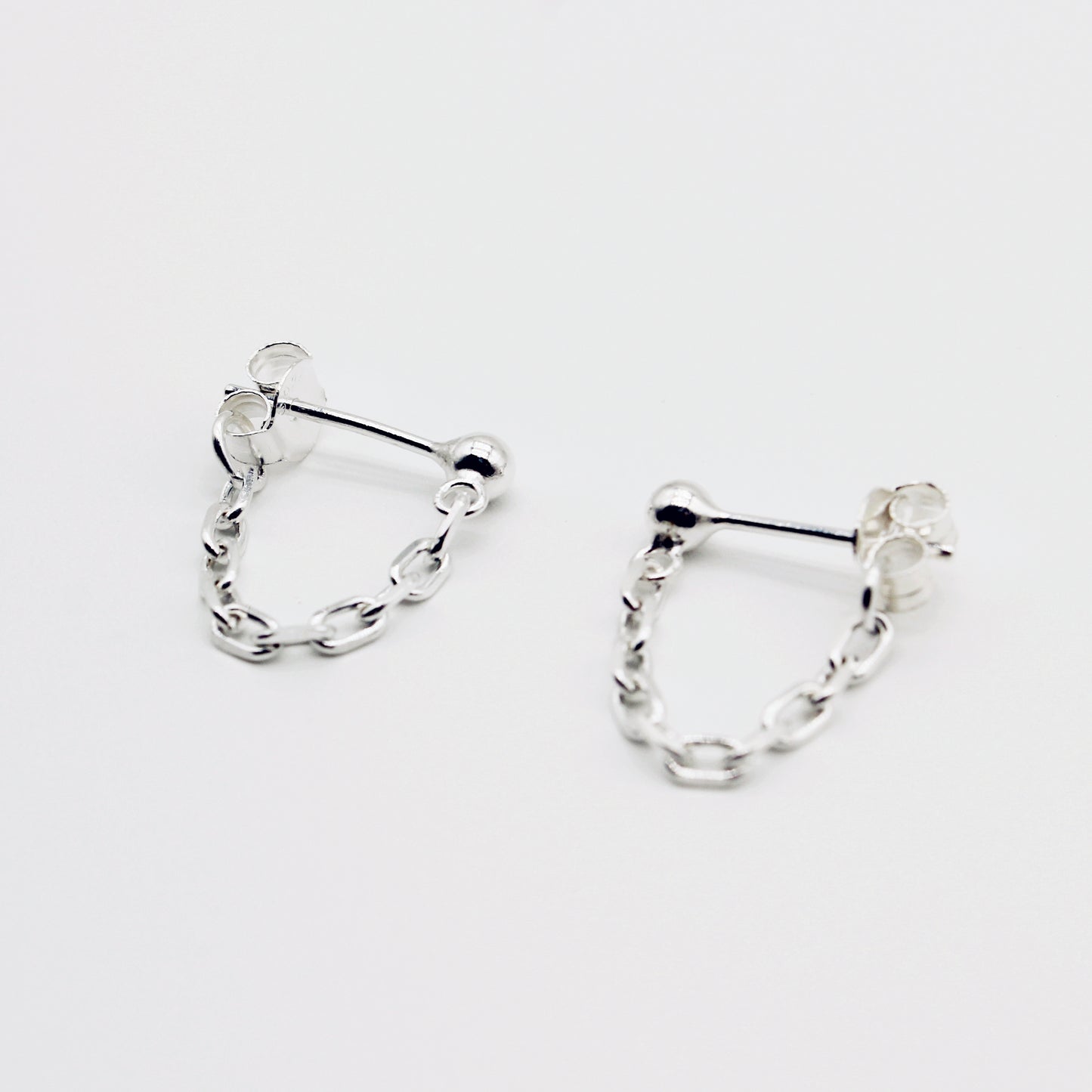 Sterling Silver Drop Chain Earrings