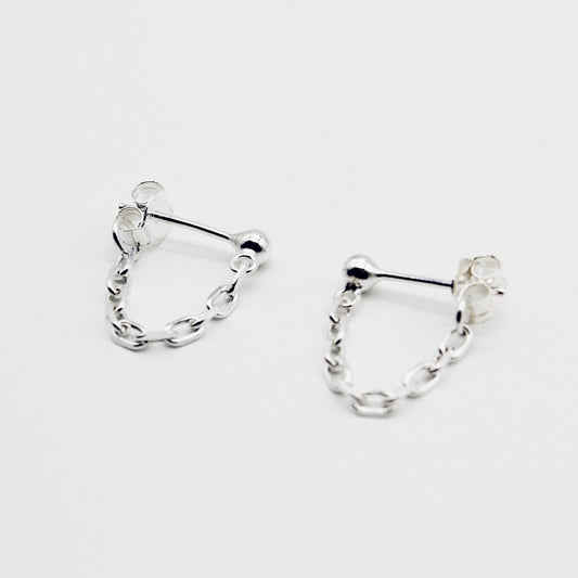 Sterling Silver Drop Chain Earrings