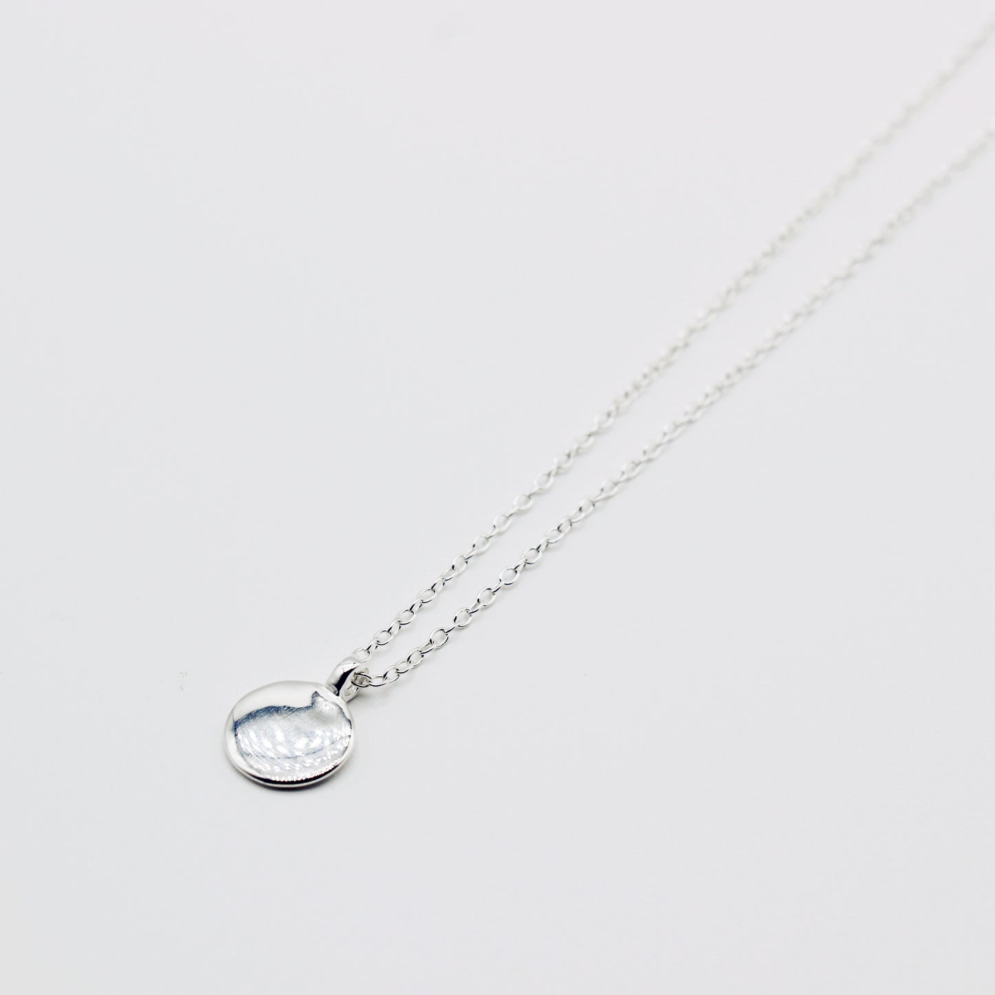 Personalised Sterling Silver Initial Letter Disc Short Necklace
