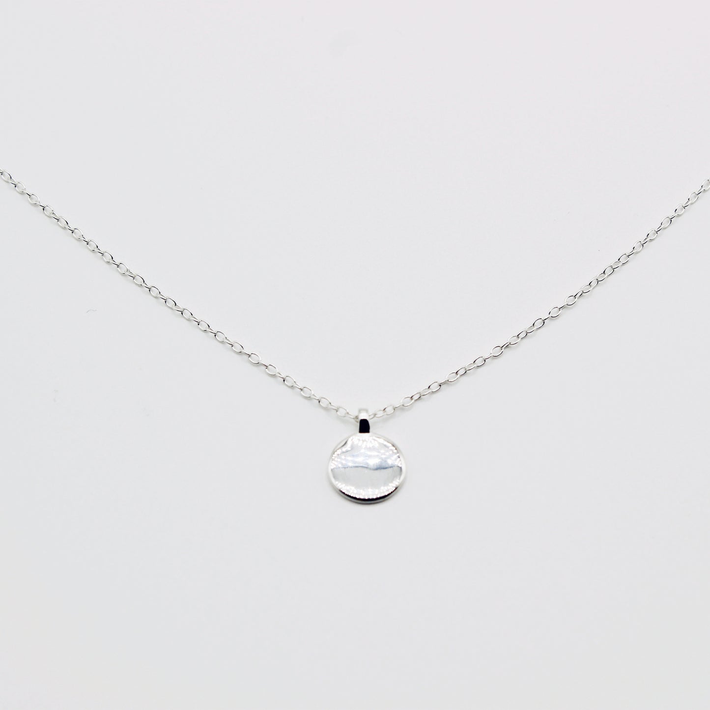 Personalised Sterling Silver Initial Letter Disc Short Necklace