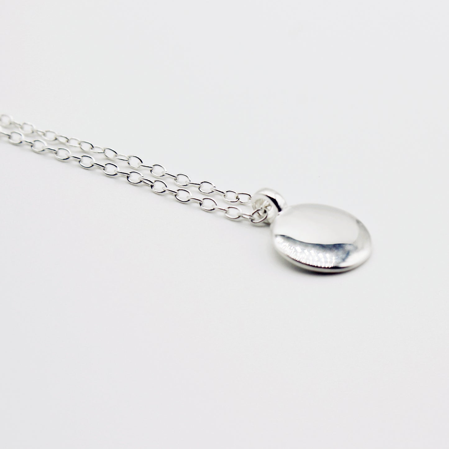 Personalised Sterling Silver Initial Letter Disc Short Necklace