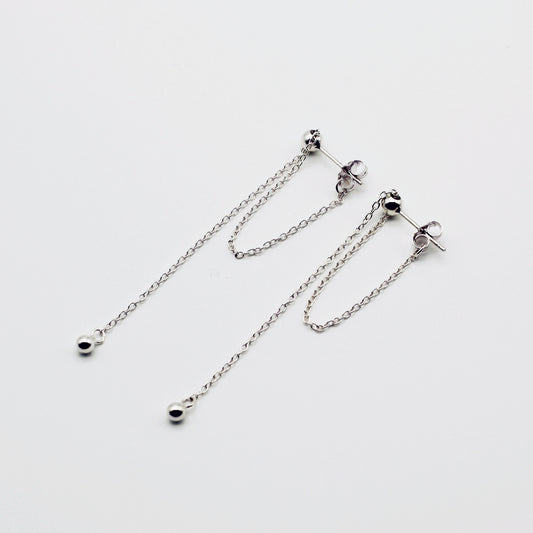 Sterling Silver Adjustable Drape Chain Earrings