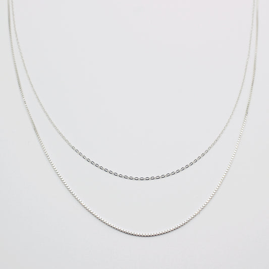 Sterling Silver Double String Choker Necklace