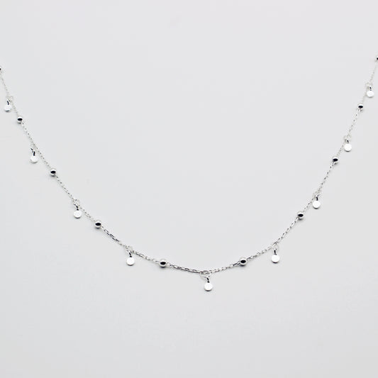 Sterling Silver Tiny Disc Choker Necklace
