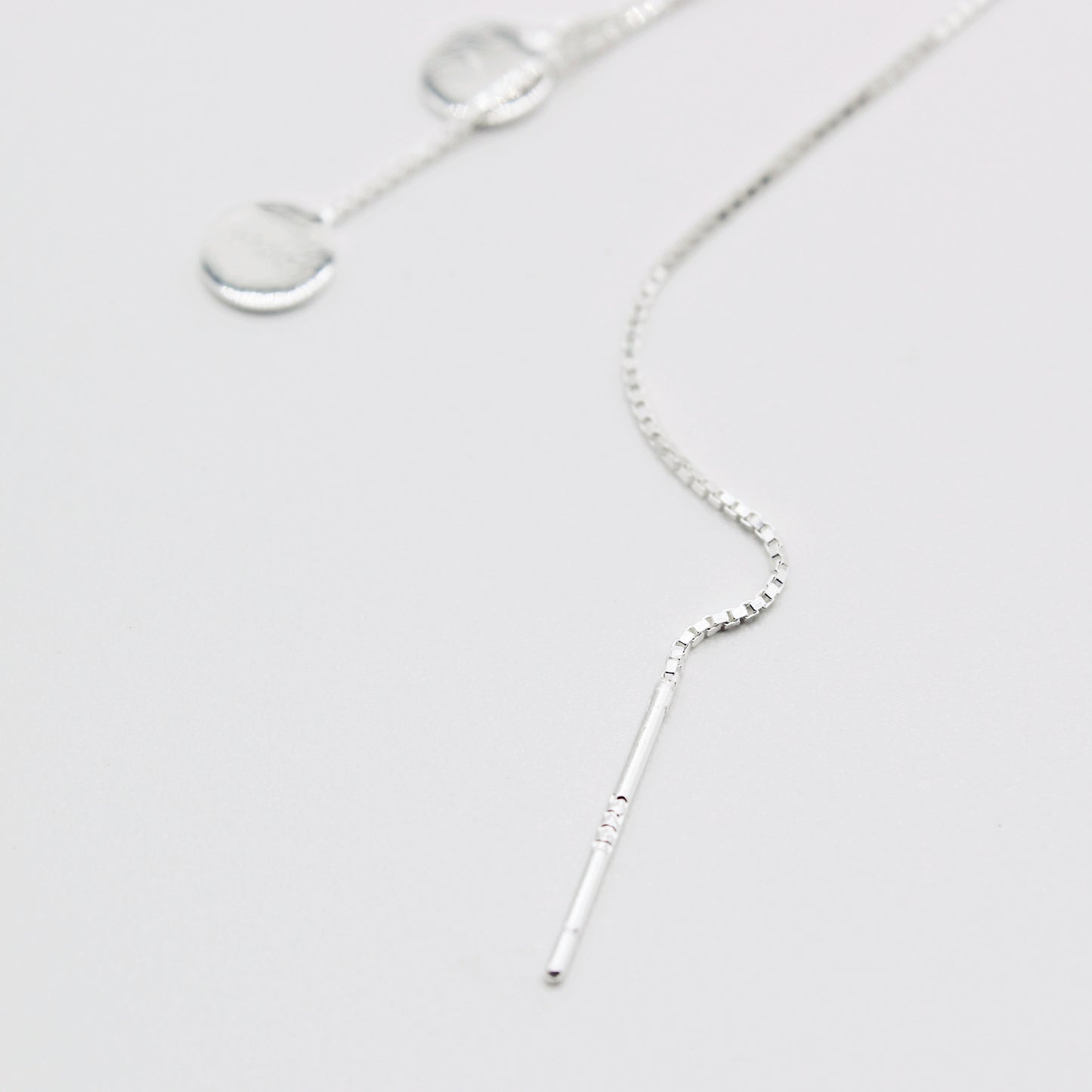 Sterling Silver Triple Disc Threader Earrings