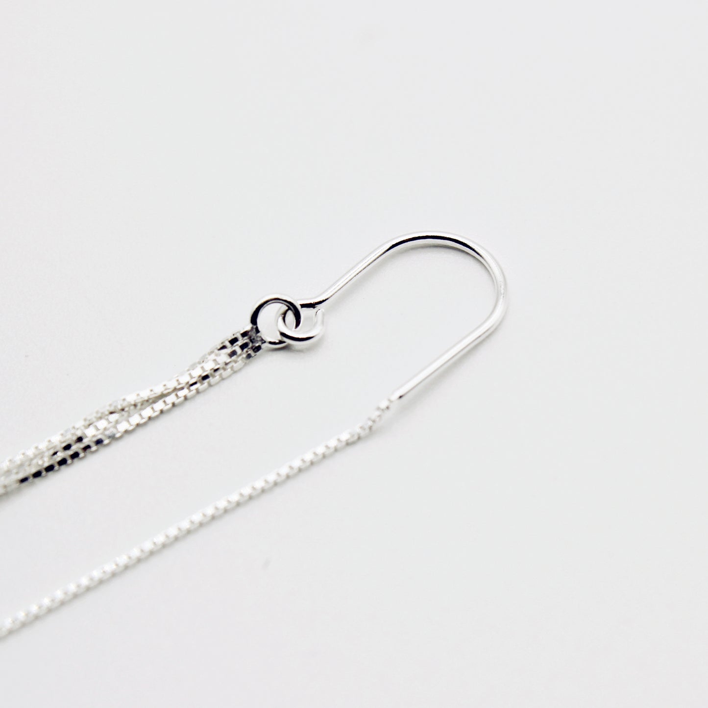 Sterling Silver Triple Disc Threader Earrings