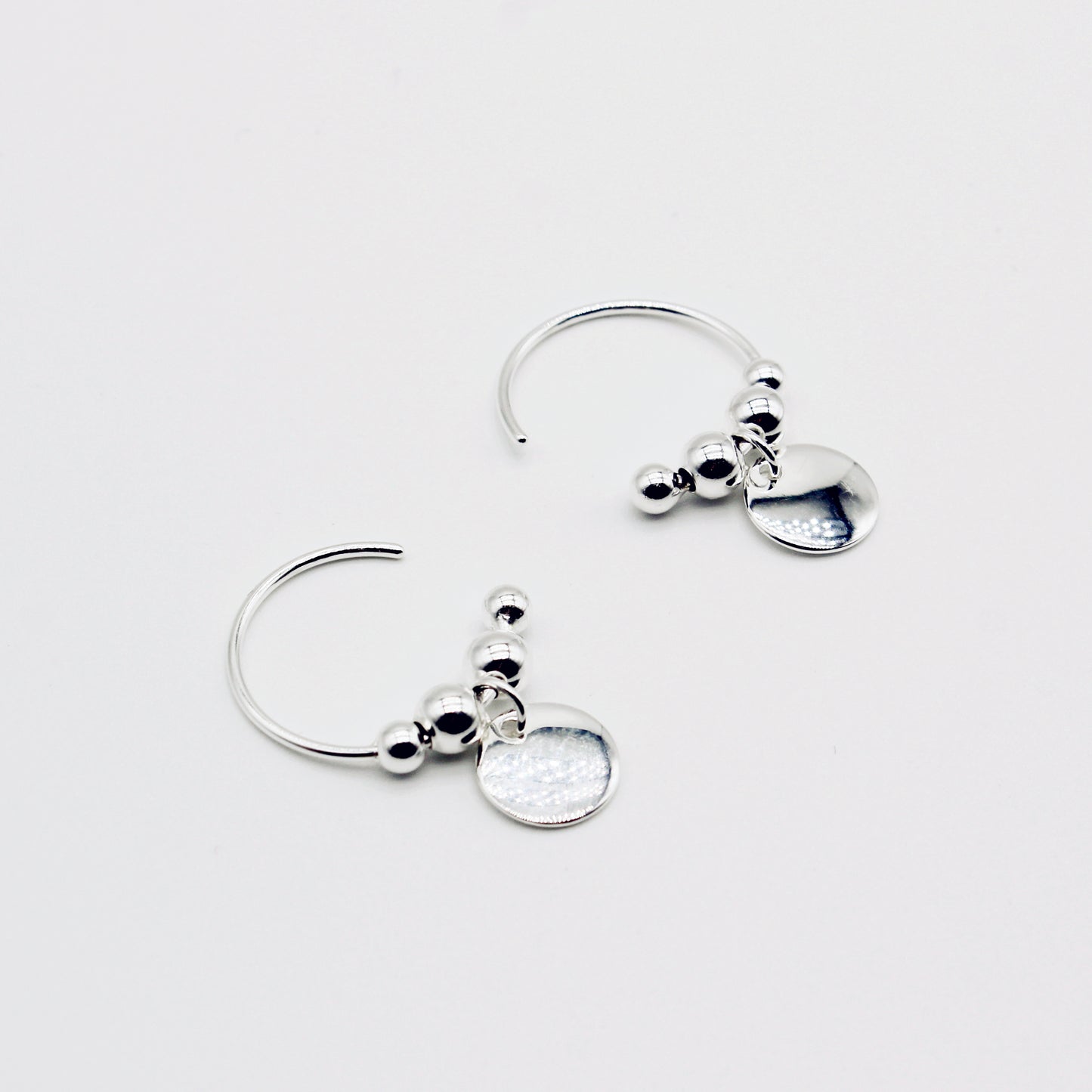 Sterling Silver Tiny Disc Earrings & Necklace Set