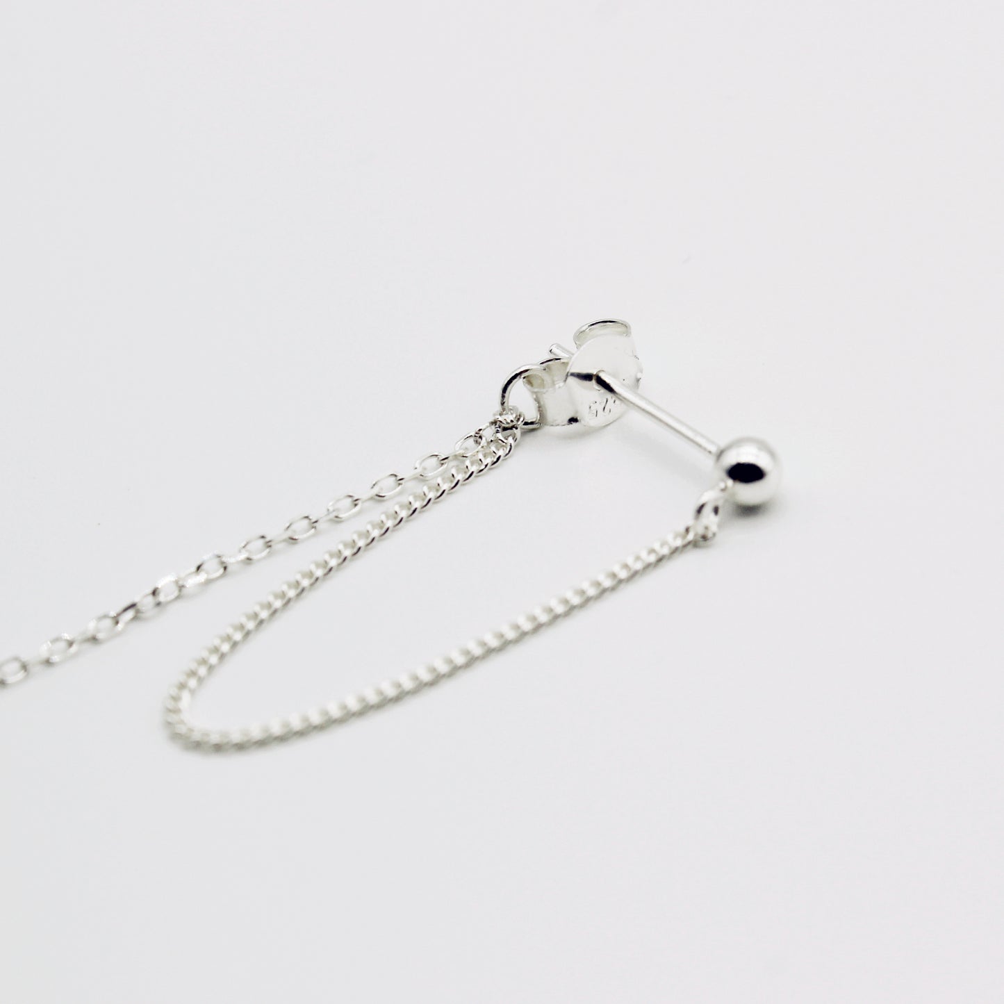 Sterling Silver Front to Back Drape Chain Droplet Earring