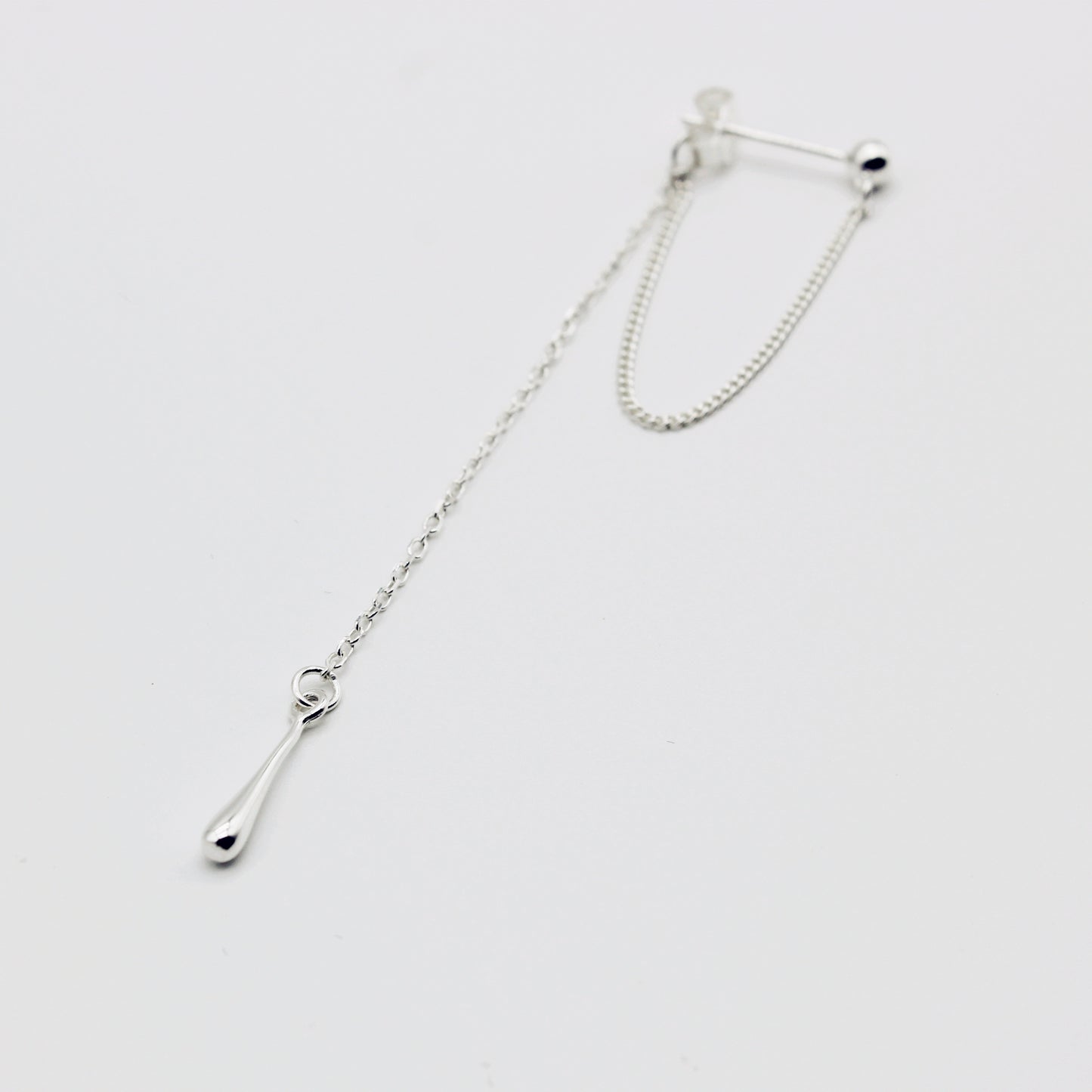 Sterling Silver Front to Back Drape Chain Droplet Earring