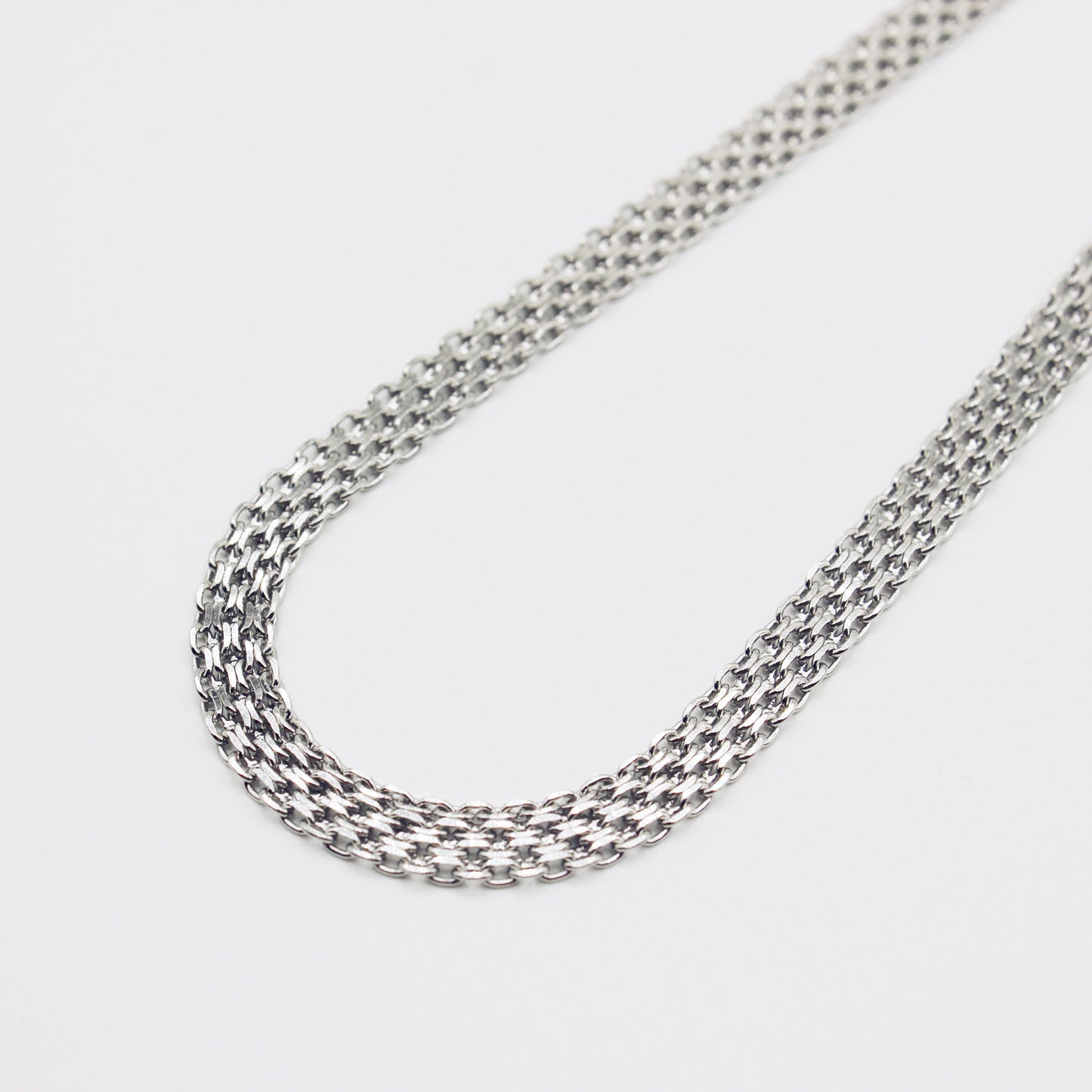 Sterling Silver Skinny Chainmail Choker Necklace