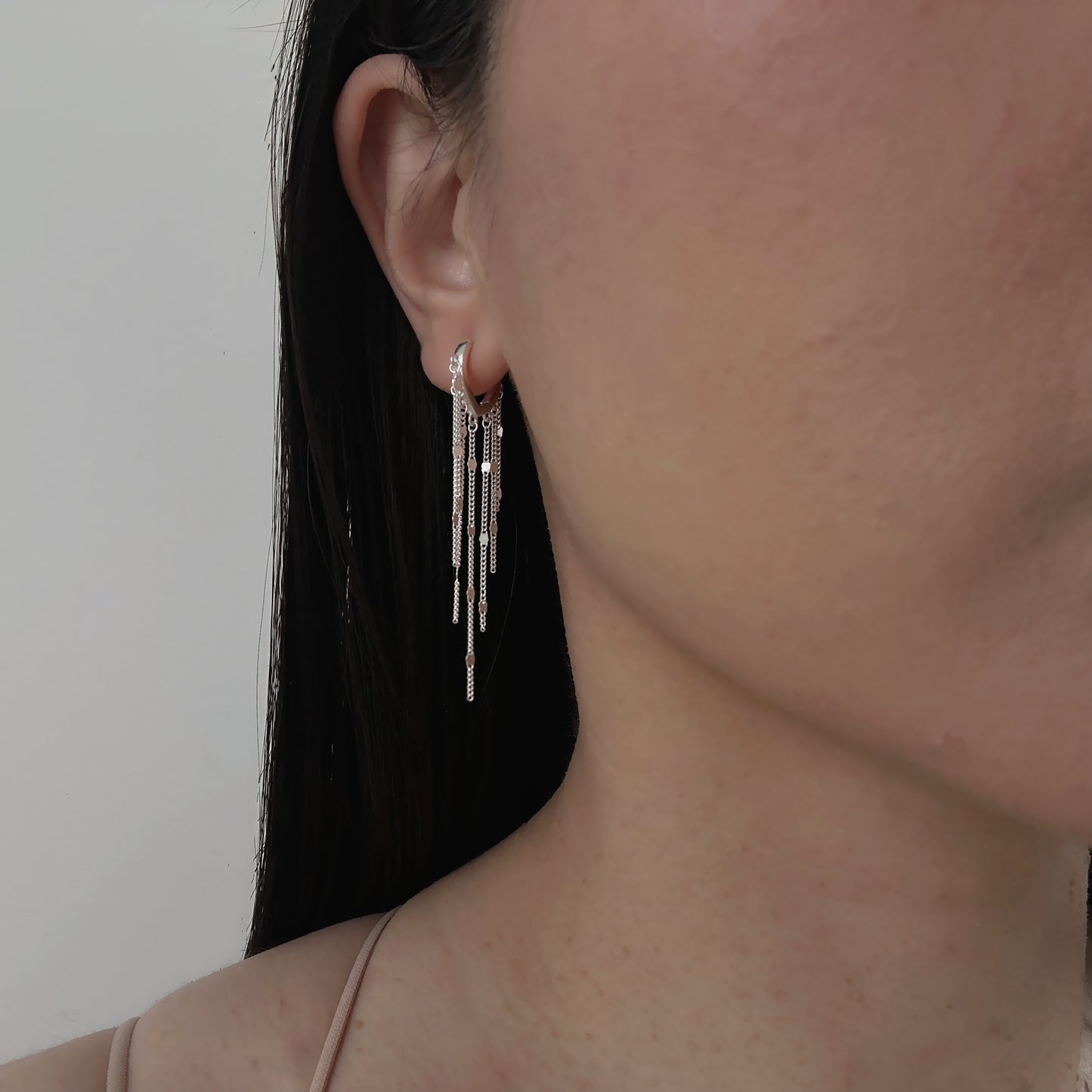 Sterling Silver Fringe Tassel Earrings