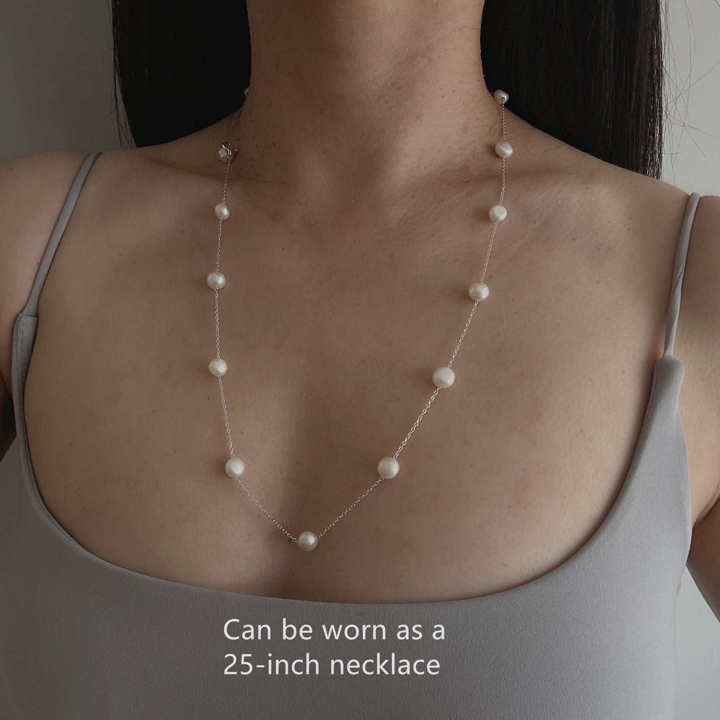 Natural Pearl 925 Silver Necklace|Multiway styling
