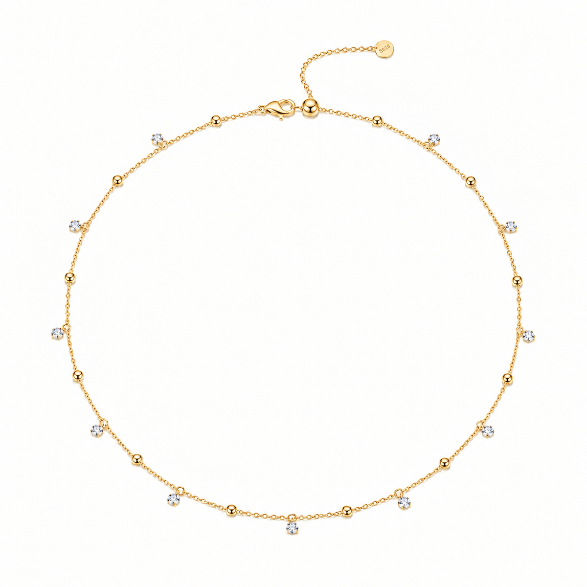 Sterling Silver Cubic Zirconia CHOKER Necklace