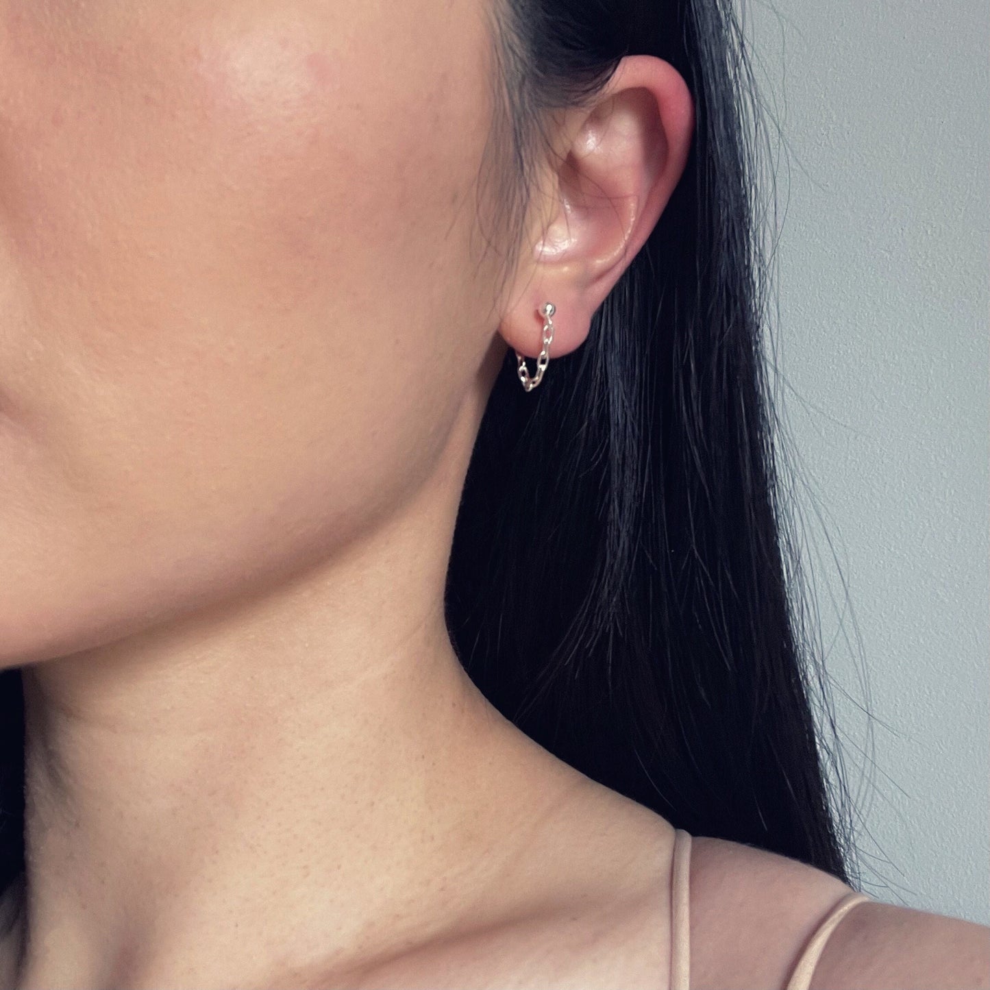 Sterling Silver Drop Chain Earrings