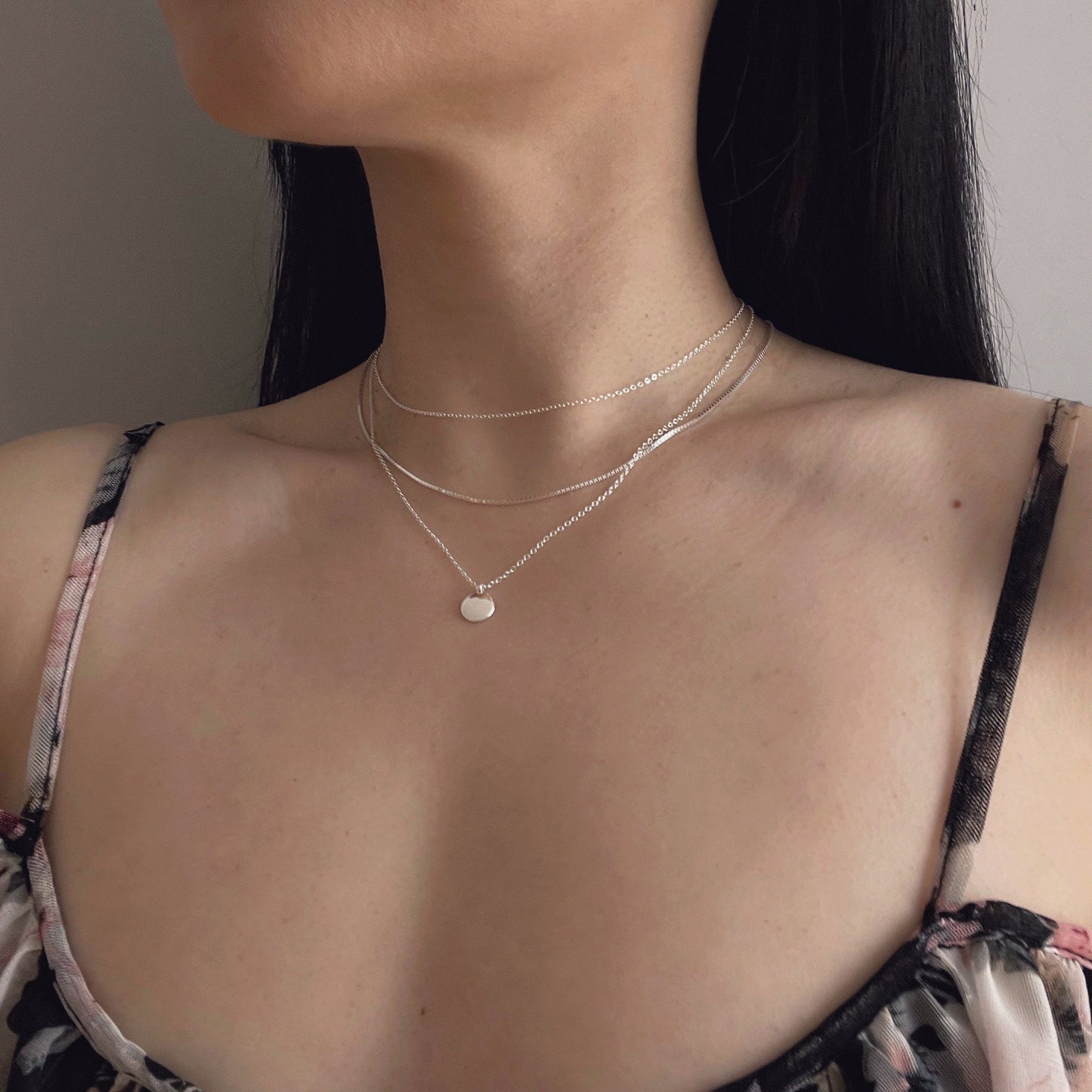Sterling Silver Stacking Necklace Set