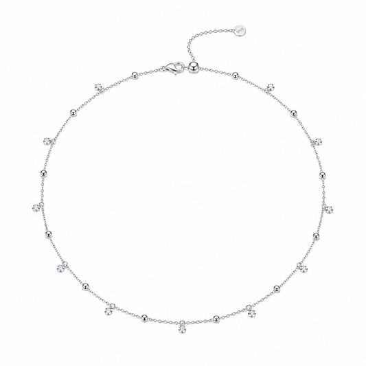 Sterling Silver Cubic Zirconia CHOKER Necklace