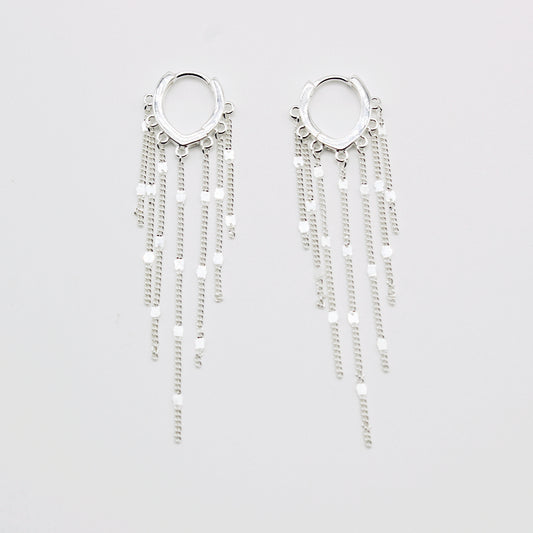 Sterling Silver Fringe Tassel Earrings