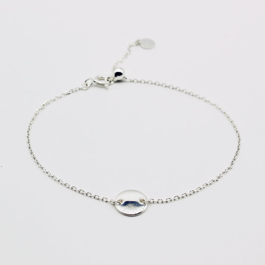 925 Sterling Silver Disc Adjustable Bracelet 20cm