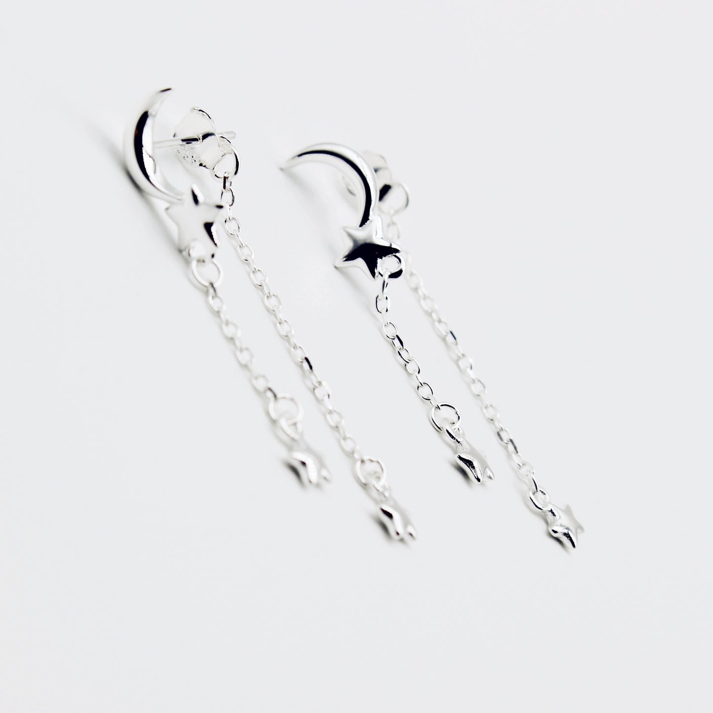 Sterling Silver Moon & Star Earrings