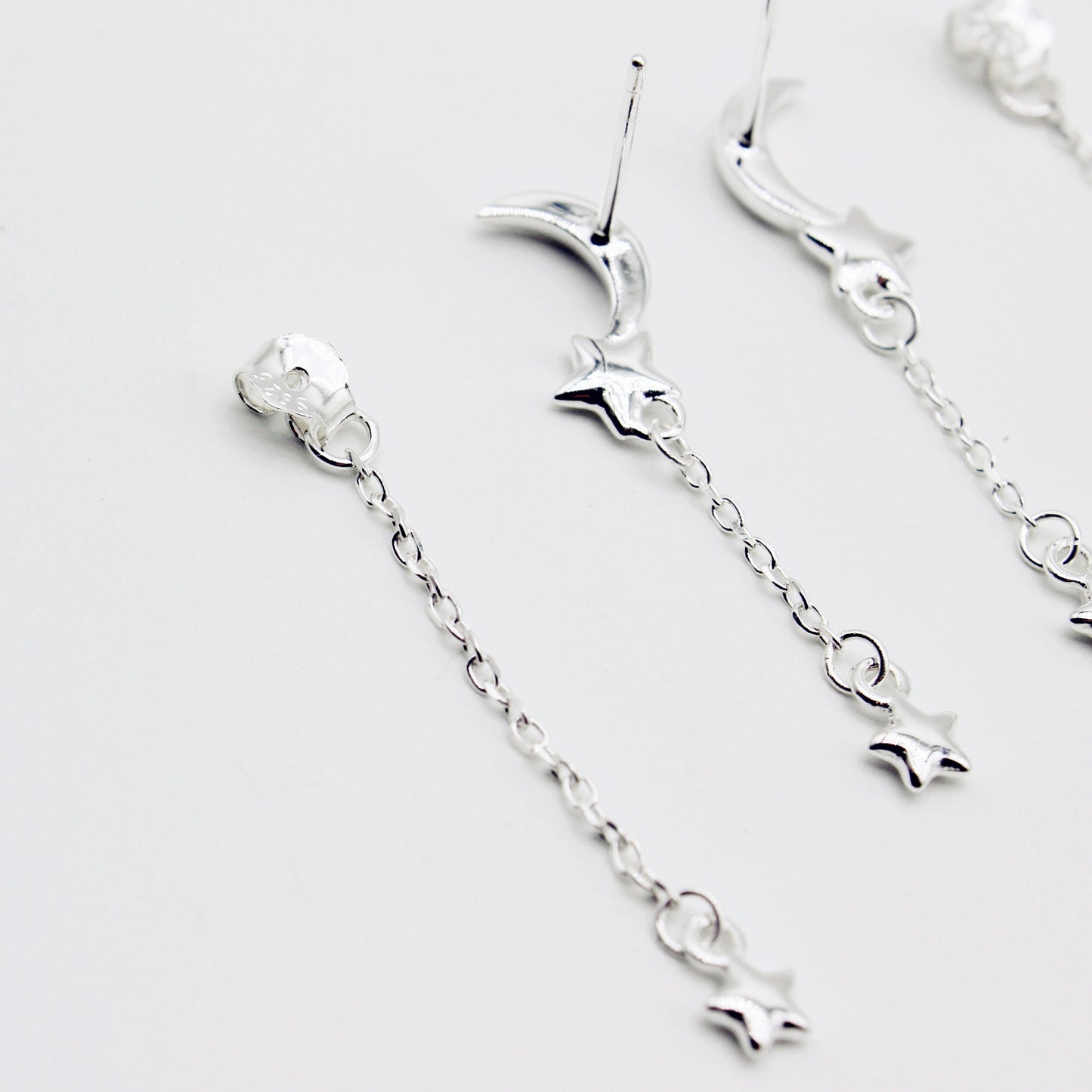 Sterling Silver Moon & Star Earrings