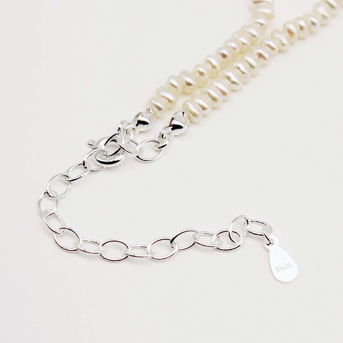 Sterling Silver Tiny Fresh Water Pearl Choker Necklace