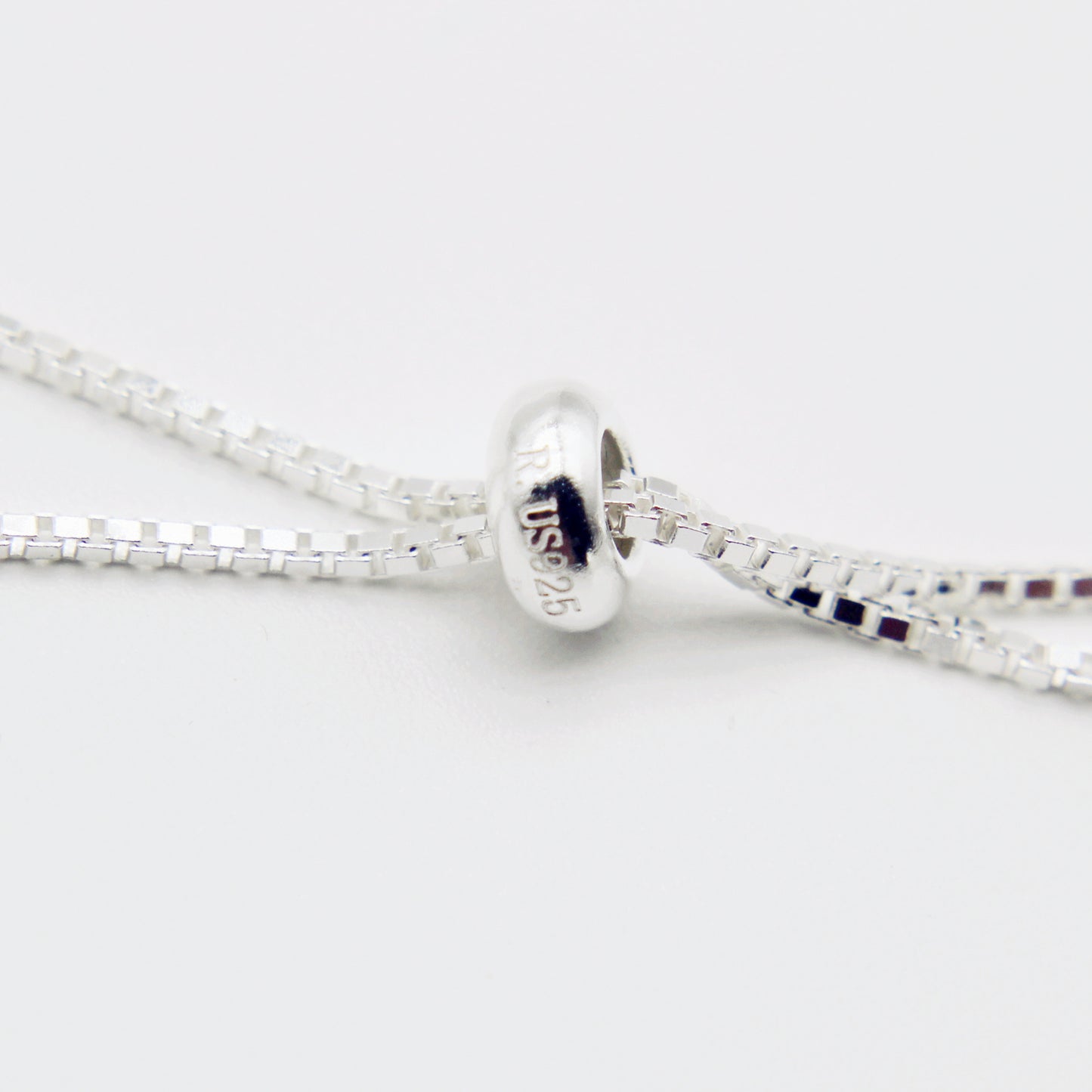 White & Peachy Pink Freshwater Pearl 925 Silver Slider Bracelet
