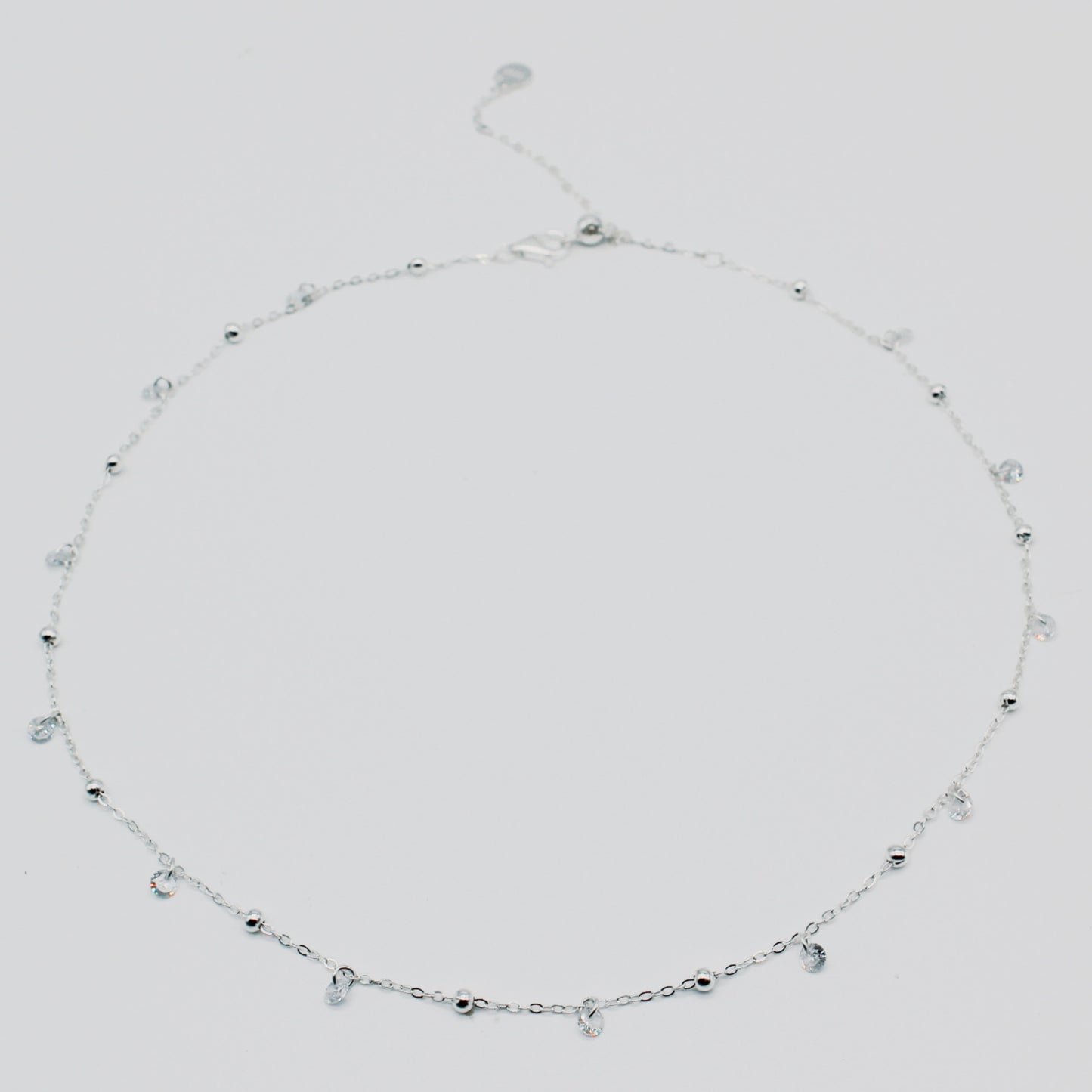 Sterling Silver Cubic Zirconia CHOKER Necklace