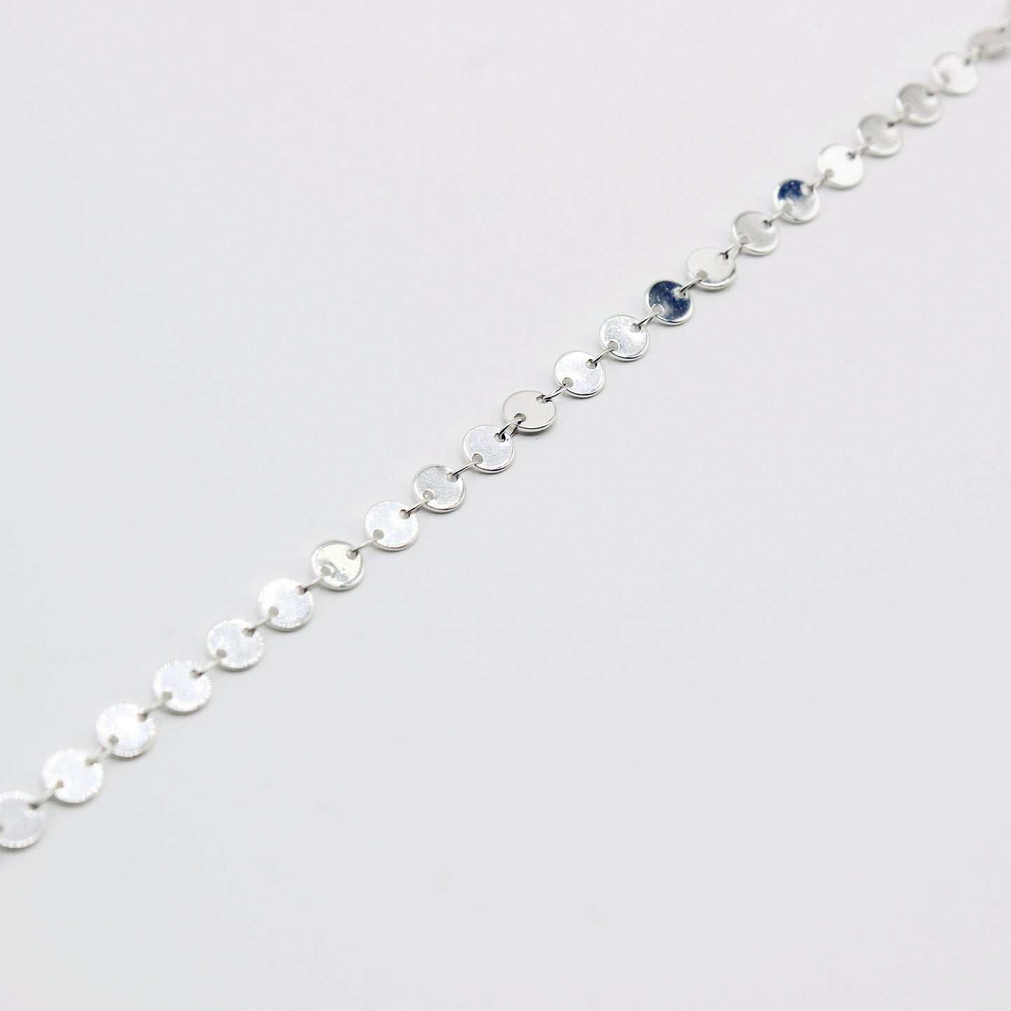 Sterling Silver Linked Disc Chain Necklace