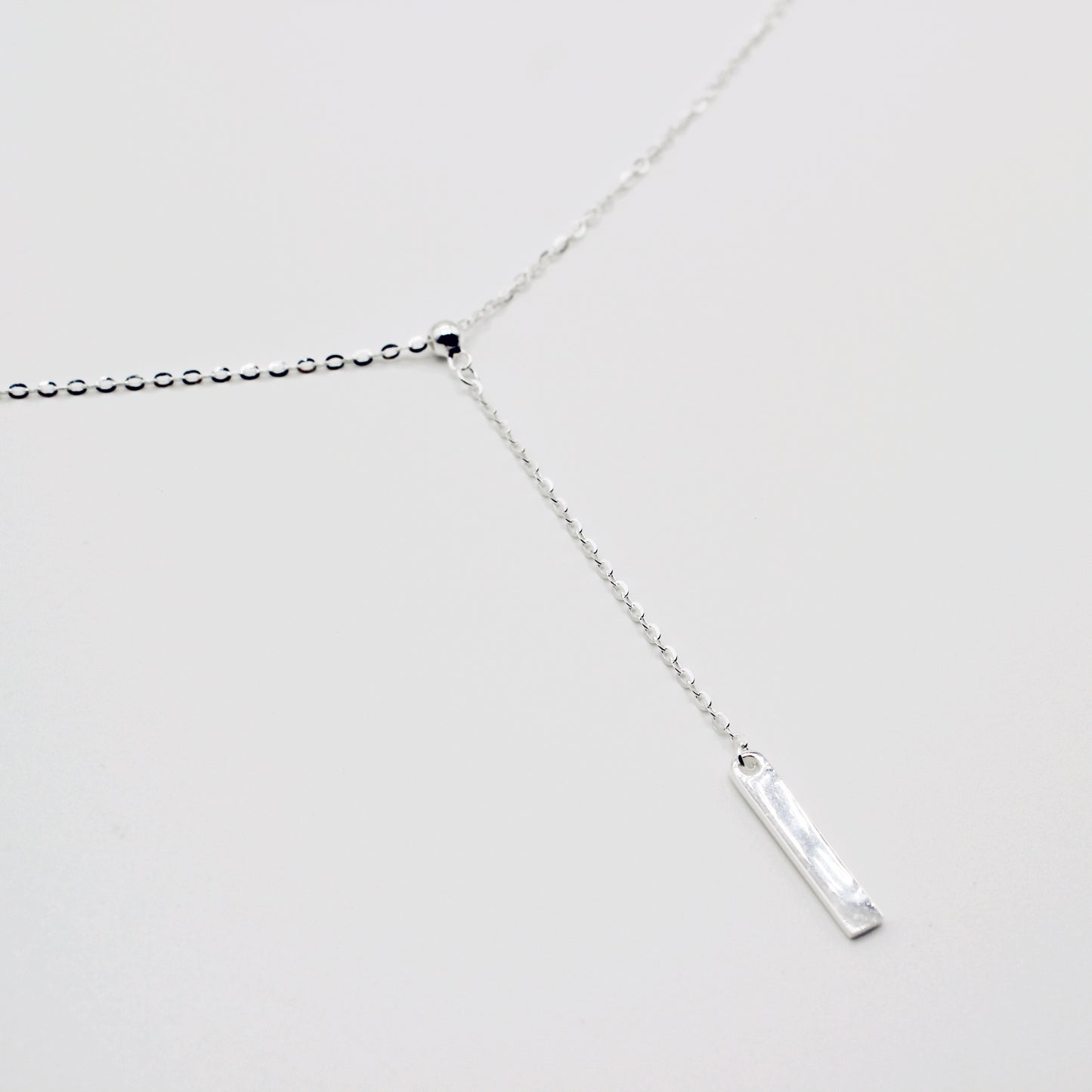 Sterling Silver Stacking Double Chain Lariat Necklace