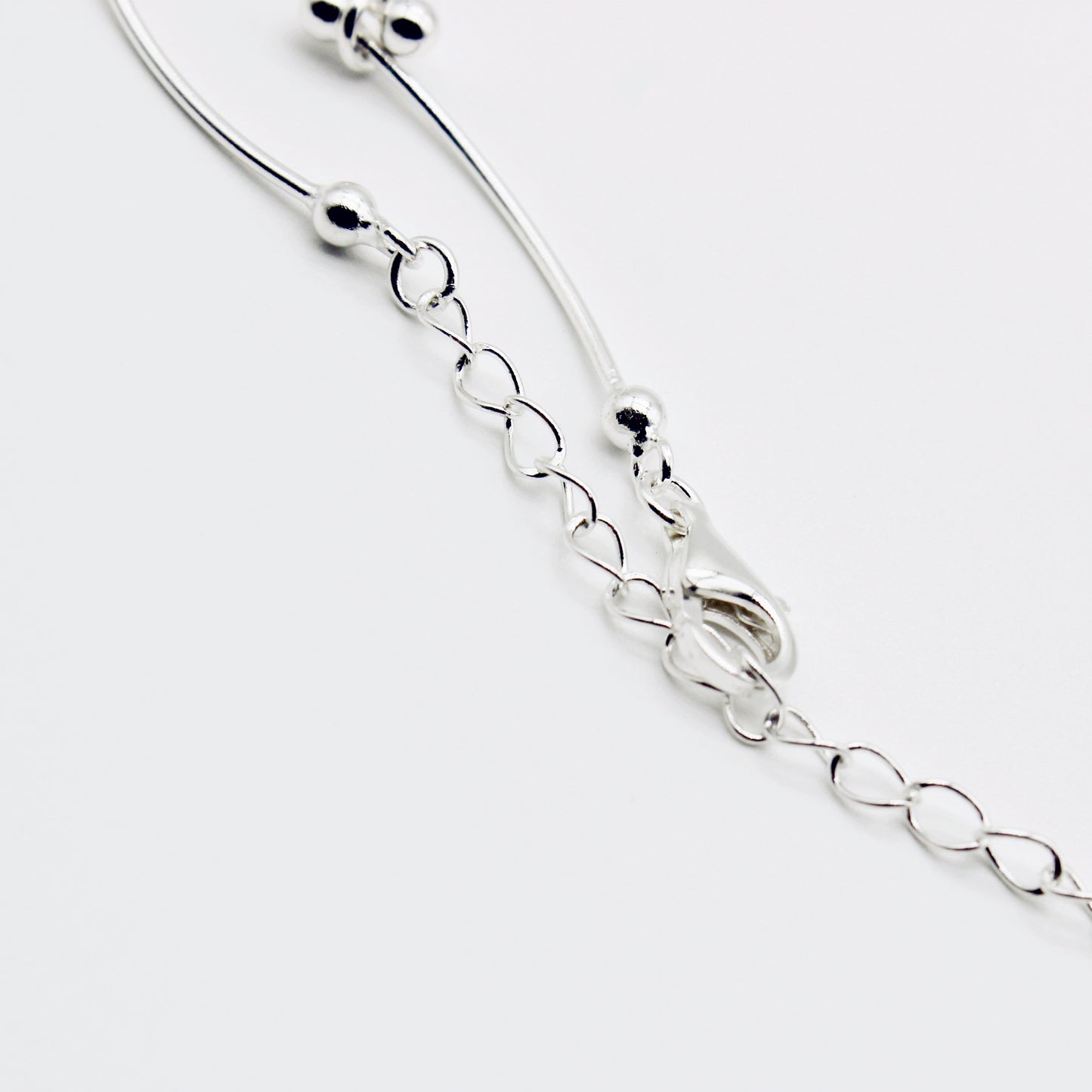 Sterling Silver Linked Skinny Bar Choker Necklace