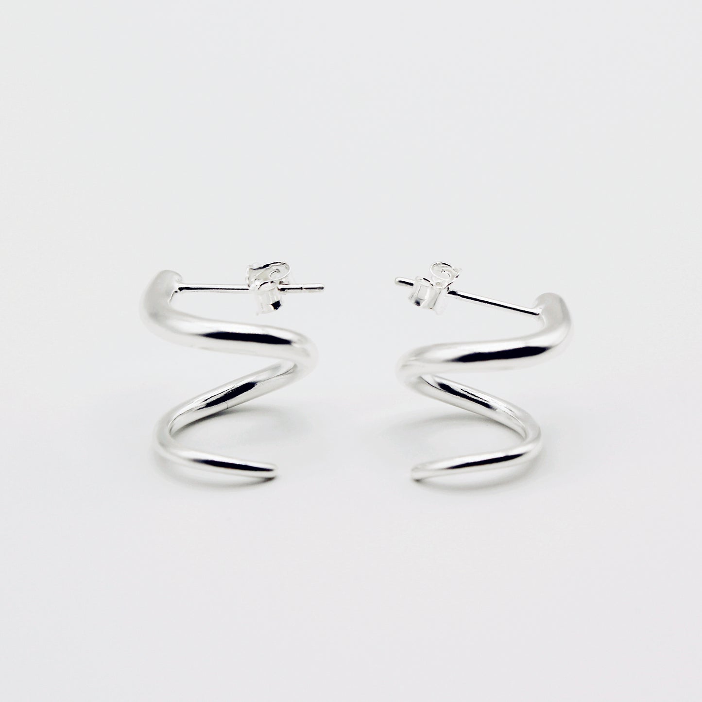 Sterling Silver Spiral Hoop Earrings