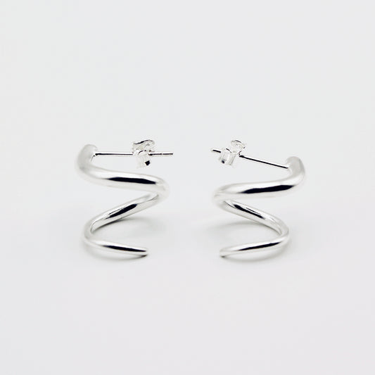 Sterling Silver Spiral Hoop Earrings