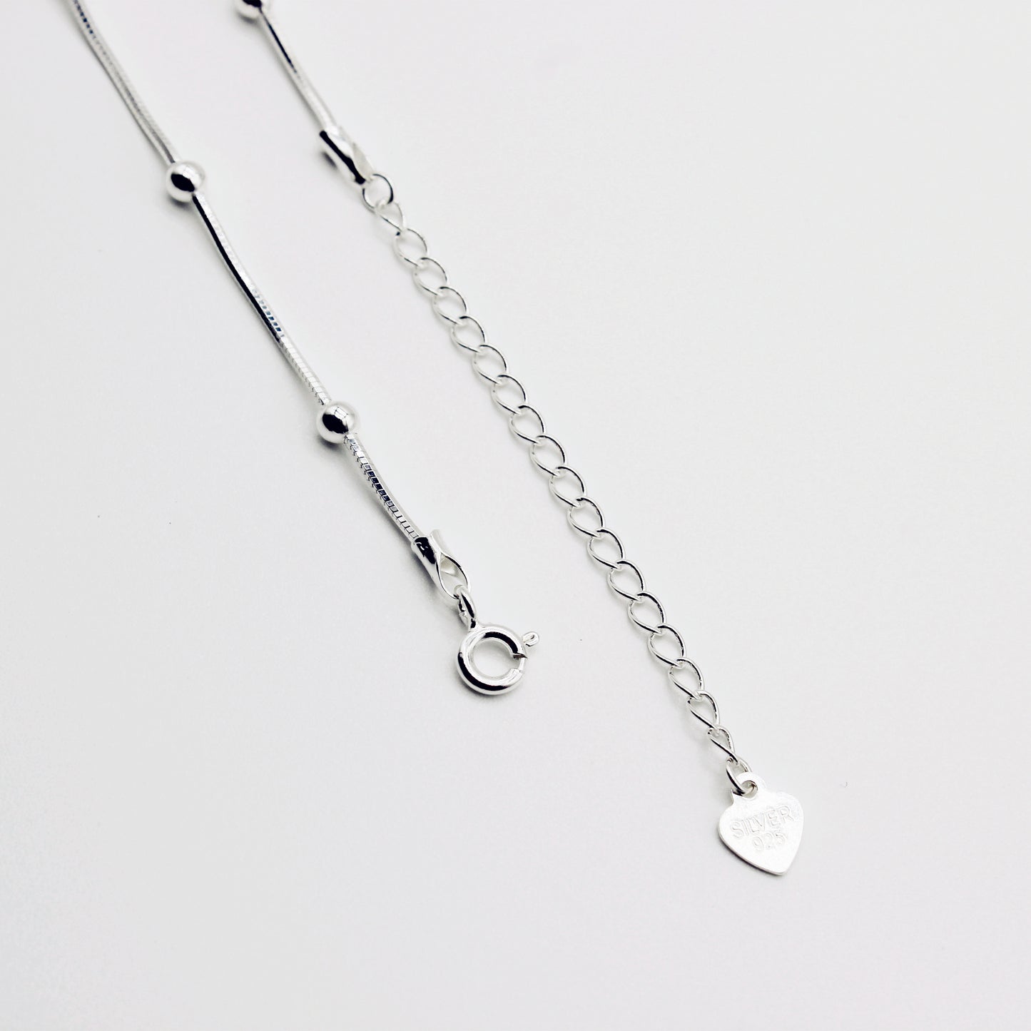 Sterling Silver Bead Snake Chain Necklace