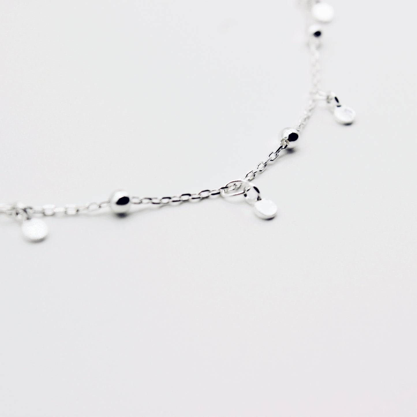 Sterling Silver Tiny Disc Choker Necklace