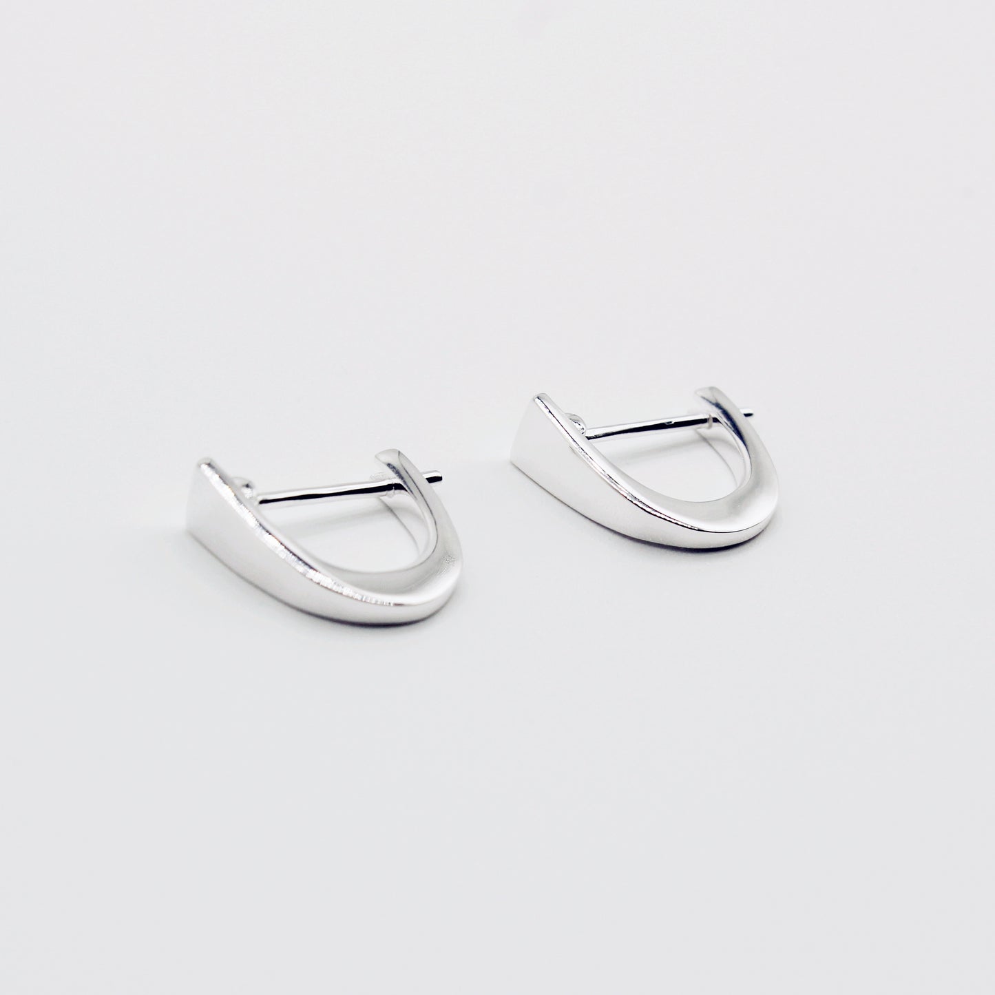 Sterling Silver Horseshoe Hoop Earrings