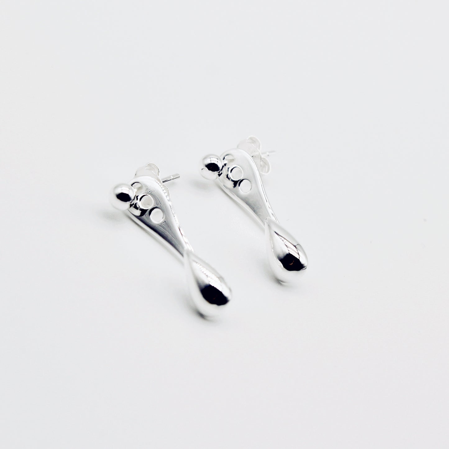 Sterling Silver Ball & Droplet Jacket Earrings